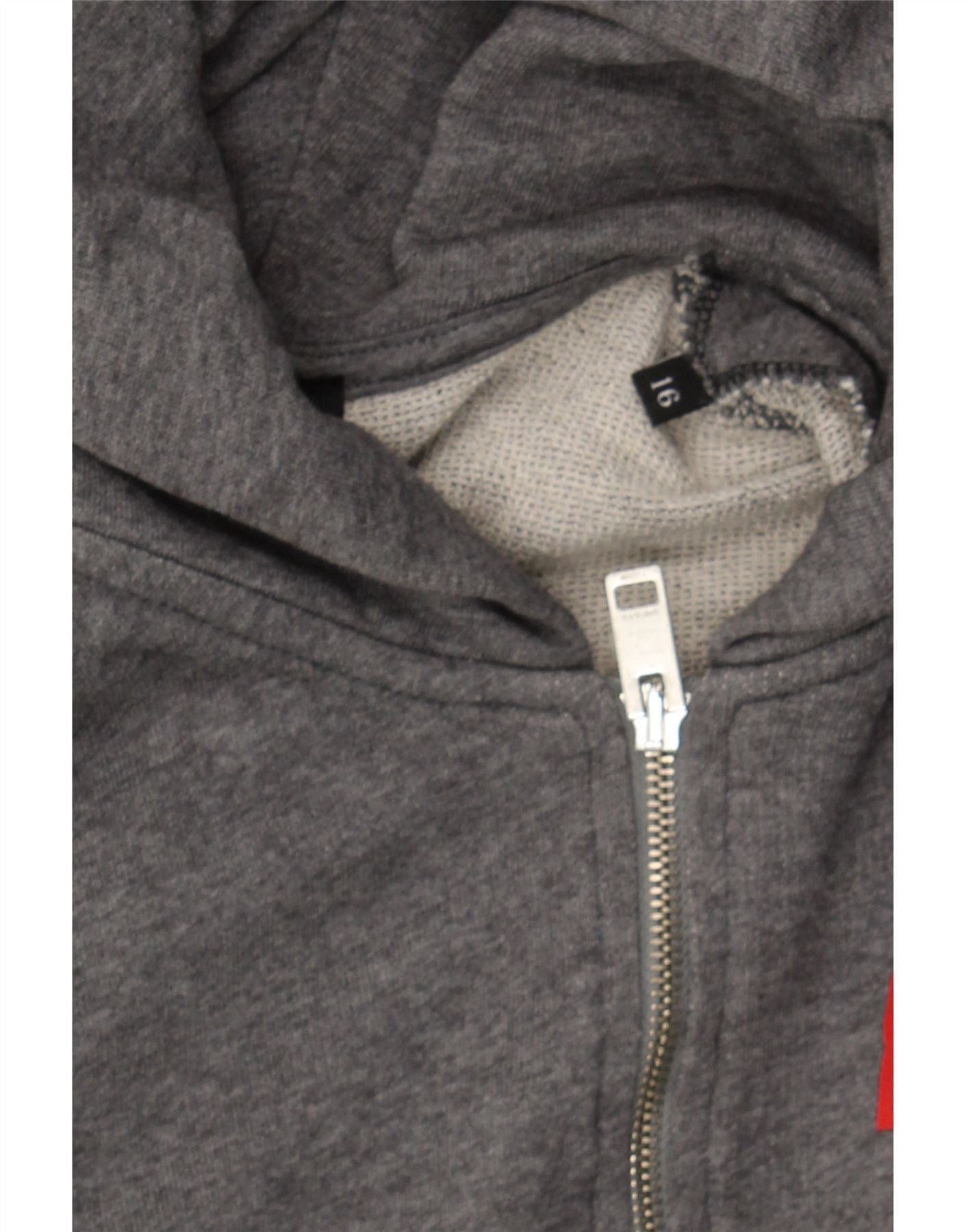 Diesel Womens Graphic Zip Hoodie Sweater UK 16 Large Grey Cotton Size XL / US 12-14 / IT 48-50 - 3 Thumbnail