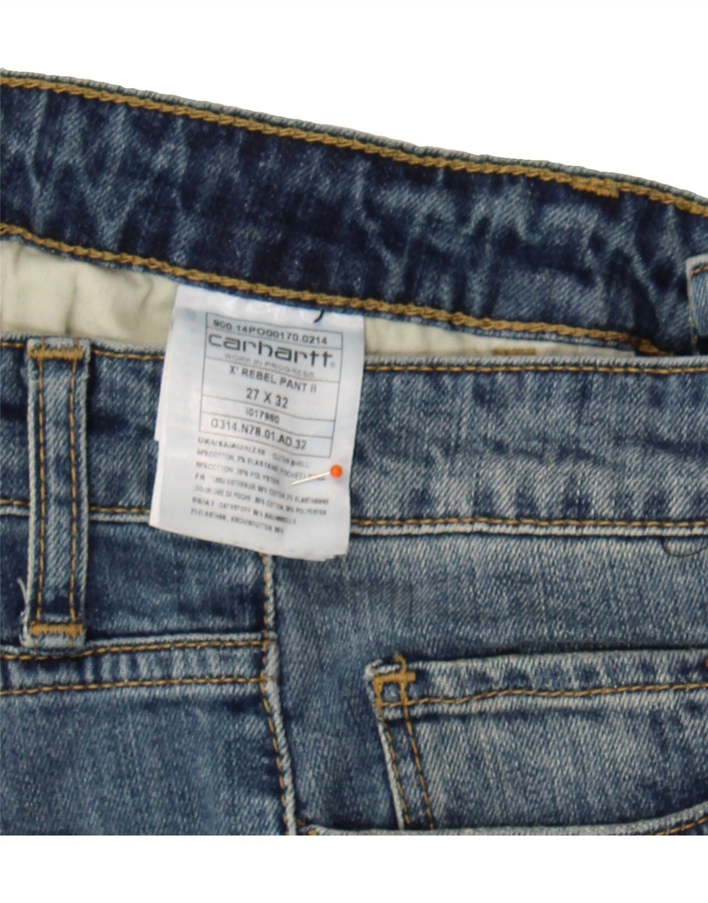 Carhartt Womens Straight Jeans W27 L25 Blue Cotton Size 42" / US 20 - 3 Thumbnail