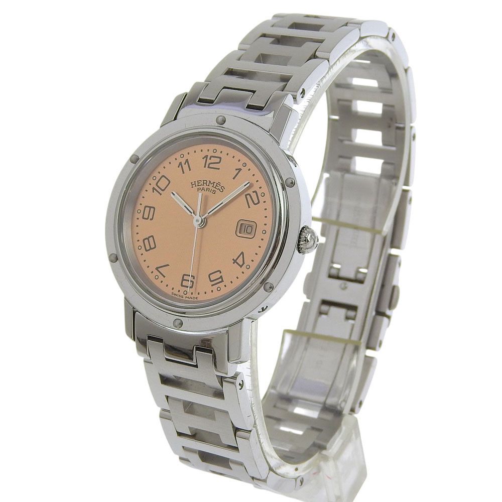 Hermes Hermes Hermes Clipper Stainless Steel Watch Metal Quartz CL4.410 DUTY FREE for USA Size ONE SIZE - 2 Thumbnail