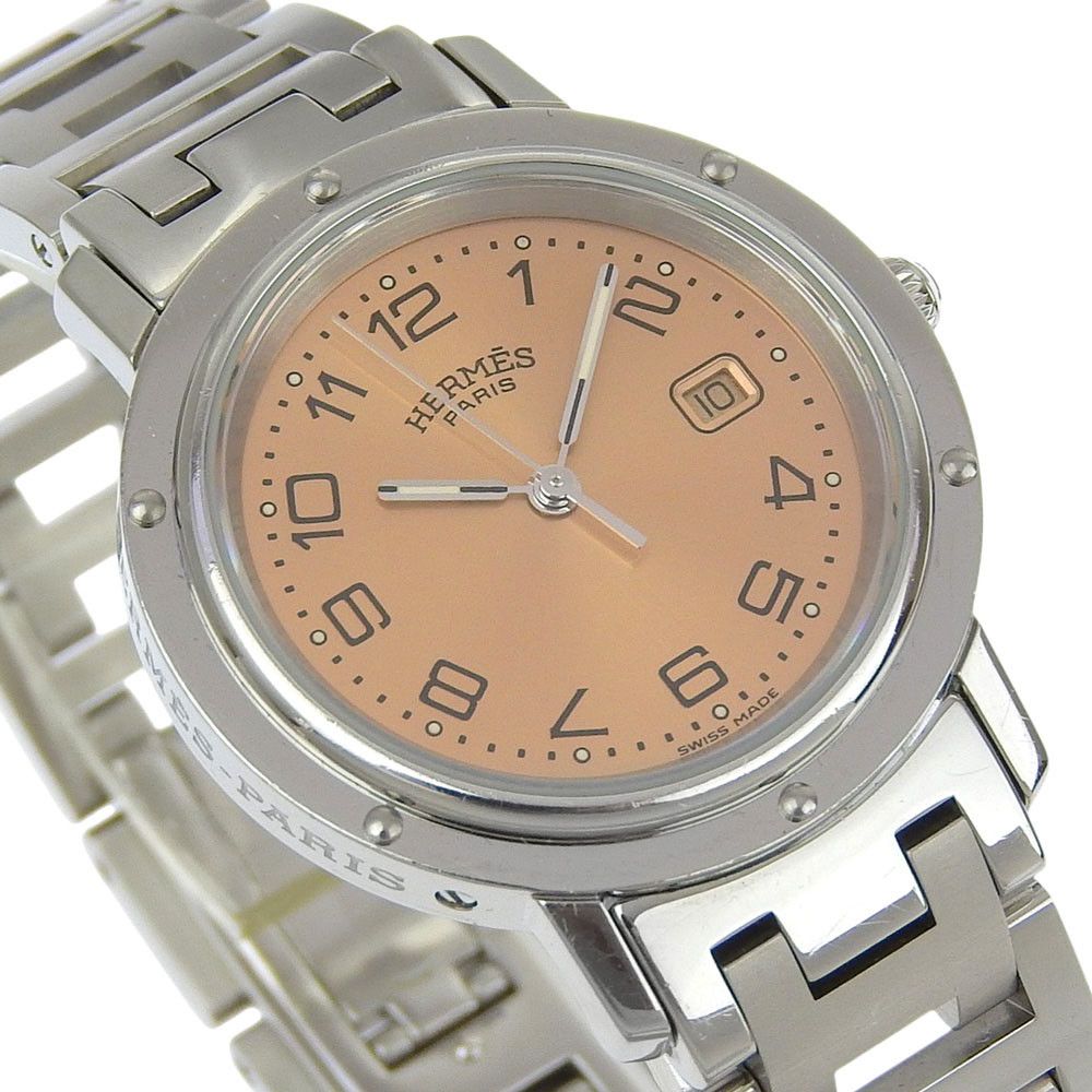 Hermes Hermes Hermes Clipper Stainless Steel Watch Metal Quartz CL4.410 DUTY FREE for USA Size ONE SIZE - 3 Thumbnail