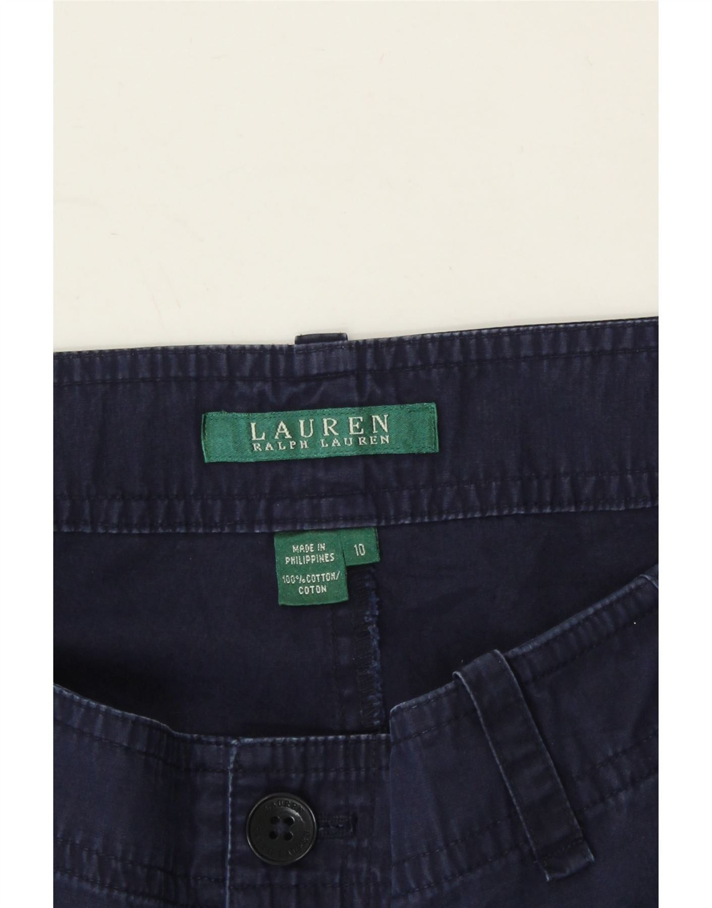 Ralph Lauren Womens Straight Chino Trousers US 10 Large W32 L26 Navy Blue Size 28" / US 6 / IT 42 - 3 Thumbnail