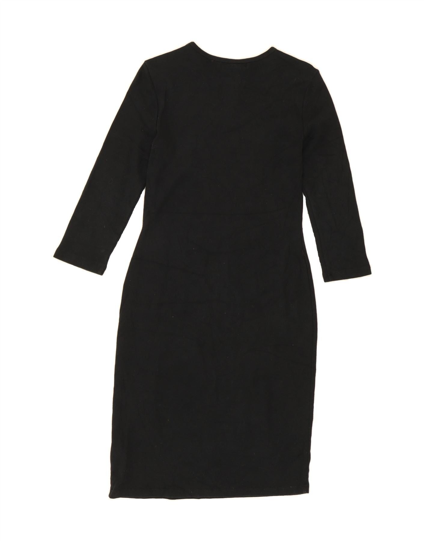 Ralph Lauren Womens 3/4 Sleeve Bodycon Dress UK 6 XS Black Cotton Size XS / US 0-2 / IT 36-38 - 2 Thumbnail