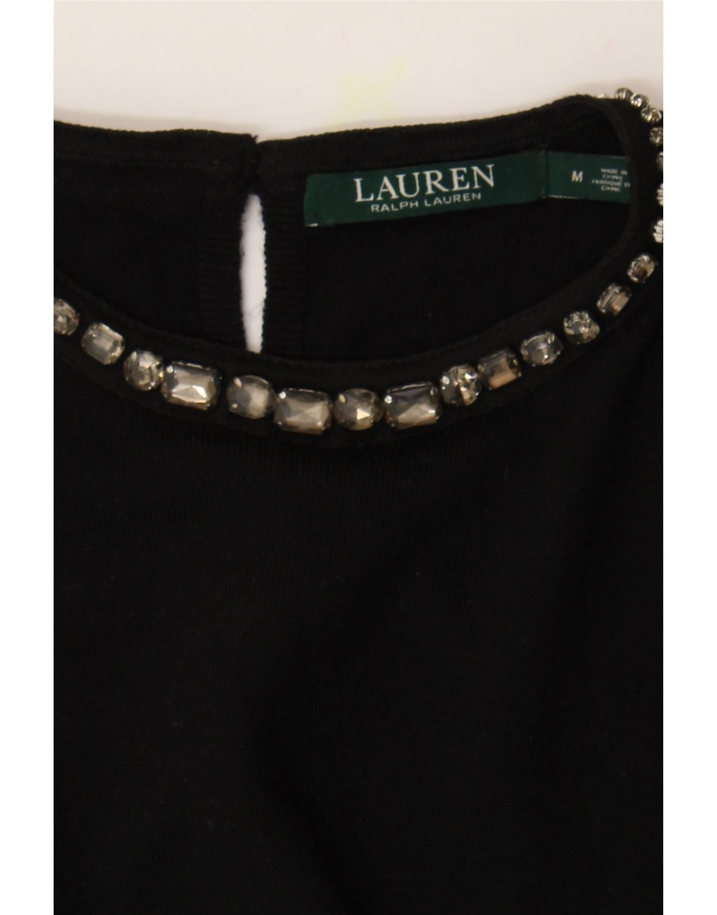 Ralph Lauren Womens Crew Neck Jumper Sweater UK 12 Medium Black Size M / US 6-8 / IT 42-44 - 3 Thumbnail
