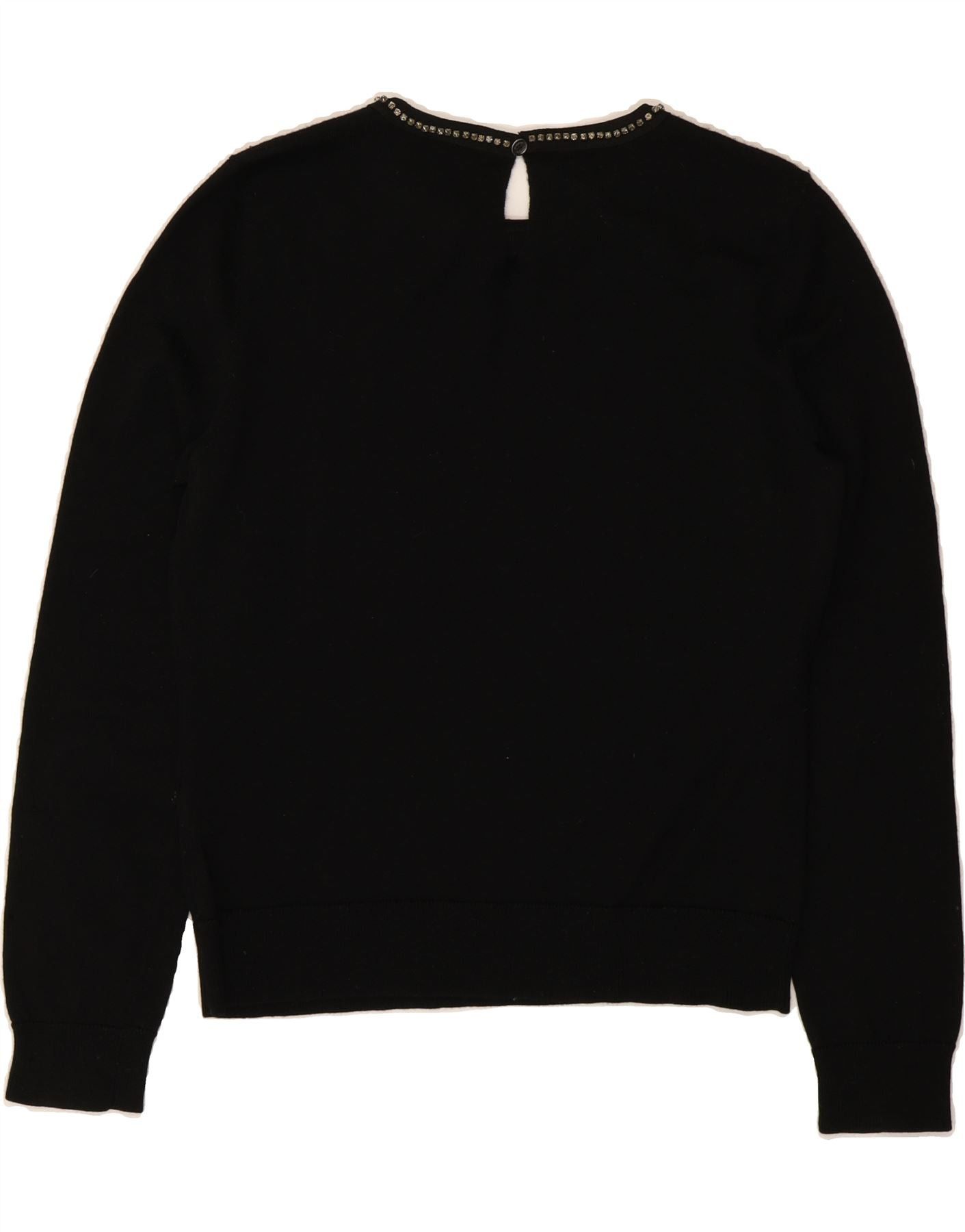 Ralph Lauren Womens Crew Neck Jumper Sweater UK 12 Medium Black Size M / US 6-8 / IT 42-44 - 2 Thumbnail