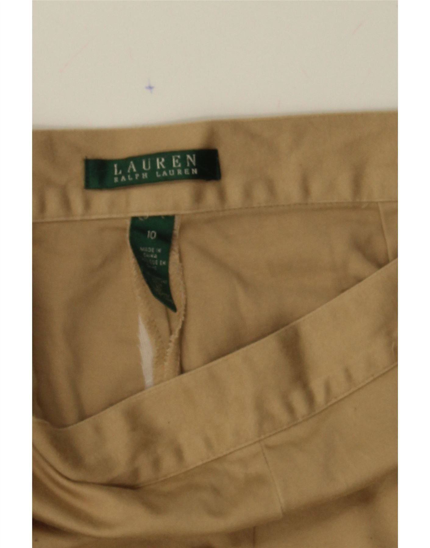 Ralph Lauren Womens Slim Chino Trousers US 10 Large W32 L29 Beige Cotton Size 28" / US 6 / IT 42 - 3 Thumbnail