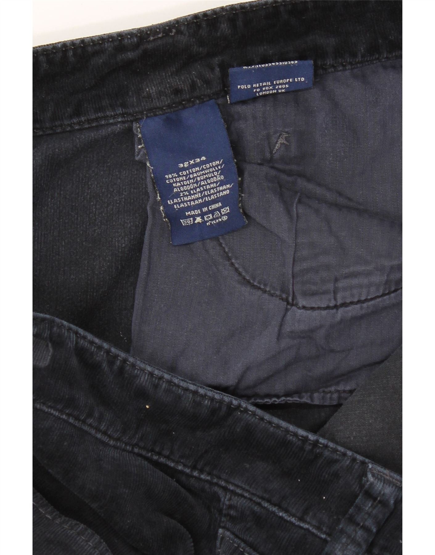 Polo Ralph Lauren Womens Slim Corduroy Trousers W32 L29 Navy Blue Cotton Size 24" / US 00 / IT 34 - 3 Thumbnail