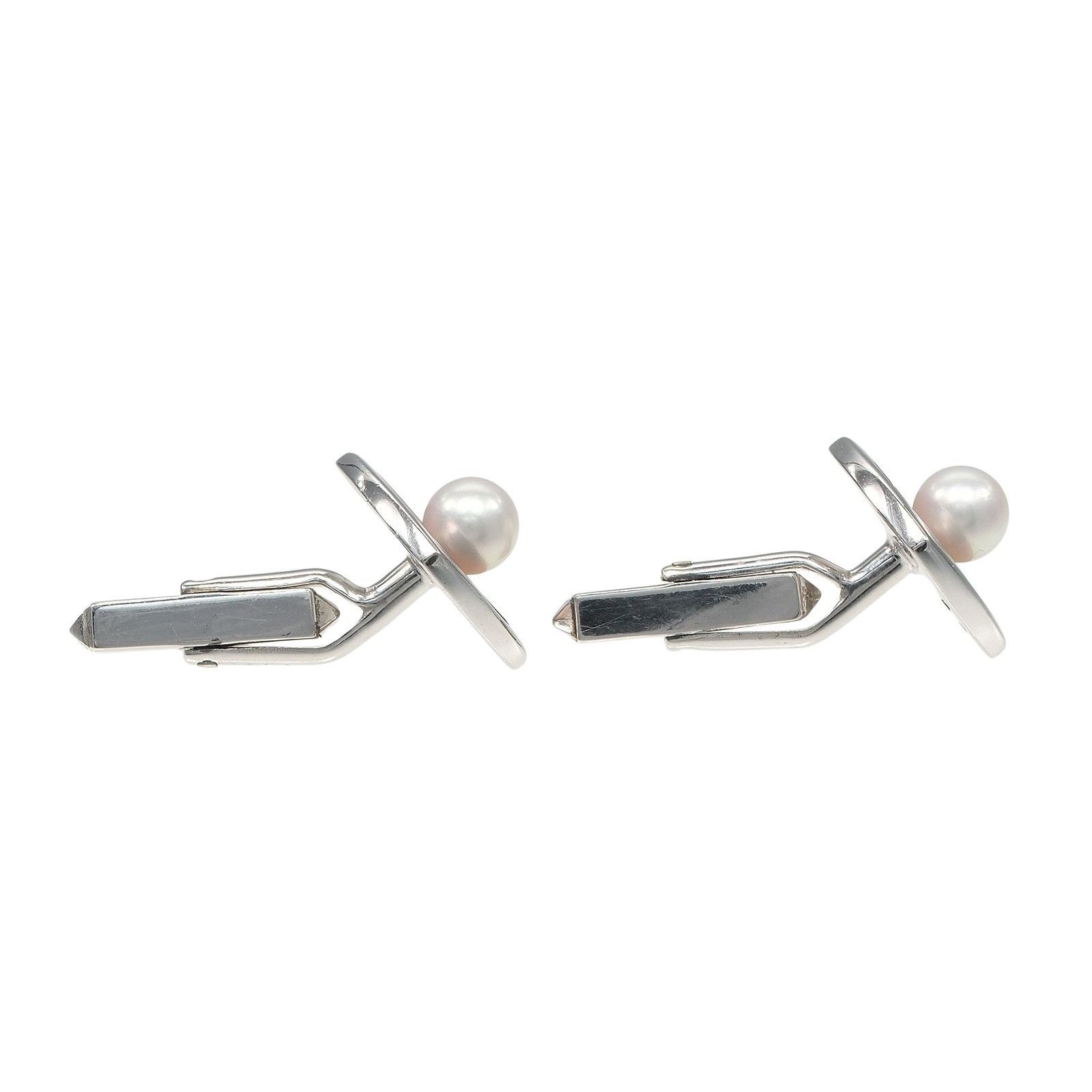 Mikimoto Mikimoto Mikimoto Silver Pearl Shell Cufflinks Metal Cufflinks DUTY FREE for USA Size ONE SIZE - 5 Thumbnail