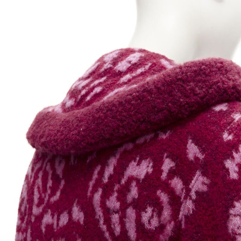 Chanel rare CHANEL red pink Camellia CC wool fluffy boucle trim cardigan jacket FR34 XS Size XS / US 0-2 / IT 36-38 - 8 Thumbnail
