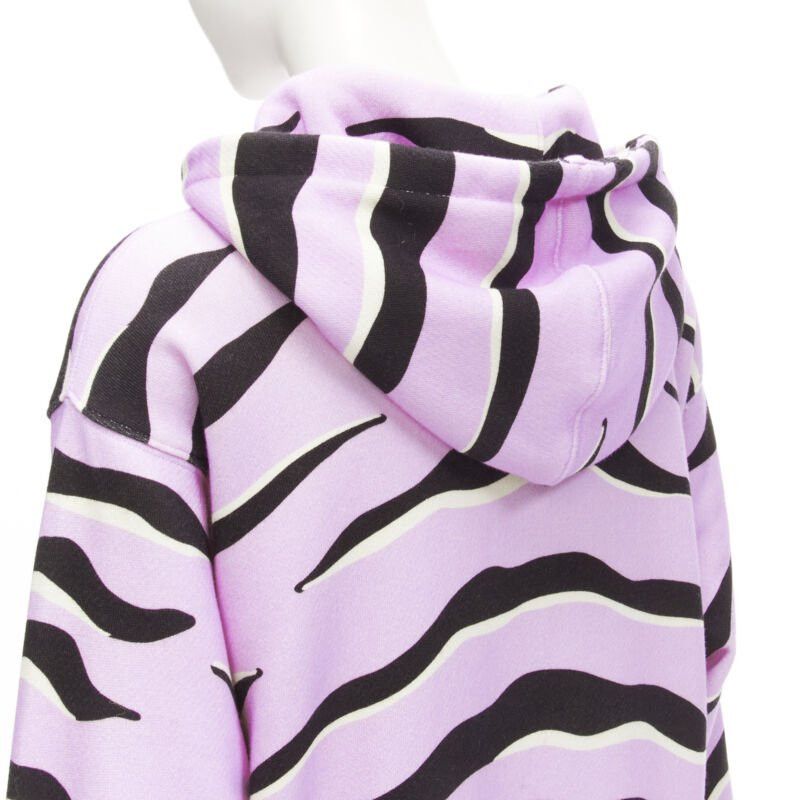 Gucci GUCCI TIGER 2022 purple cotton embroidery patch logo striped hoodie XXS Size XS / US 0-2 / IT 36-38 - 8 Thumbnail
