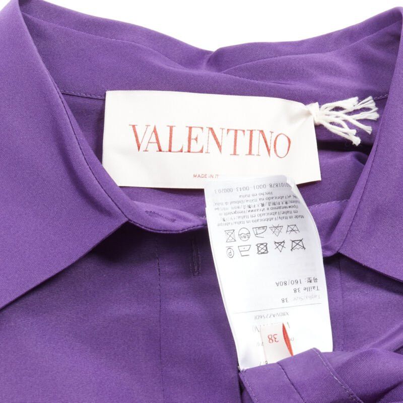 Valentino VALENTINO 2022 Runway purple silk taffeta 3D cut oversized tunic shirt IT38 XS Size XS / US 0-2 / IT 36-38 - 9 Thumbnail