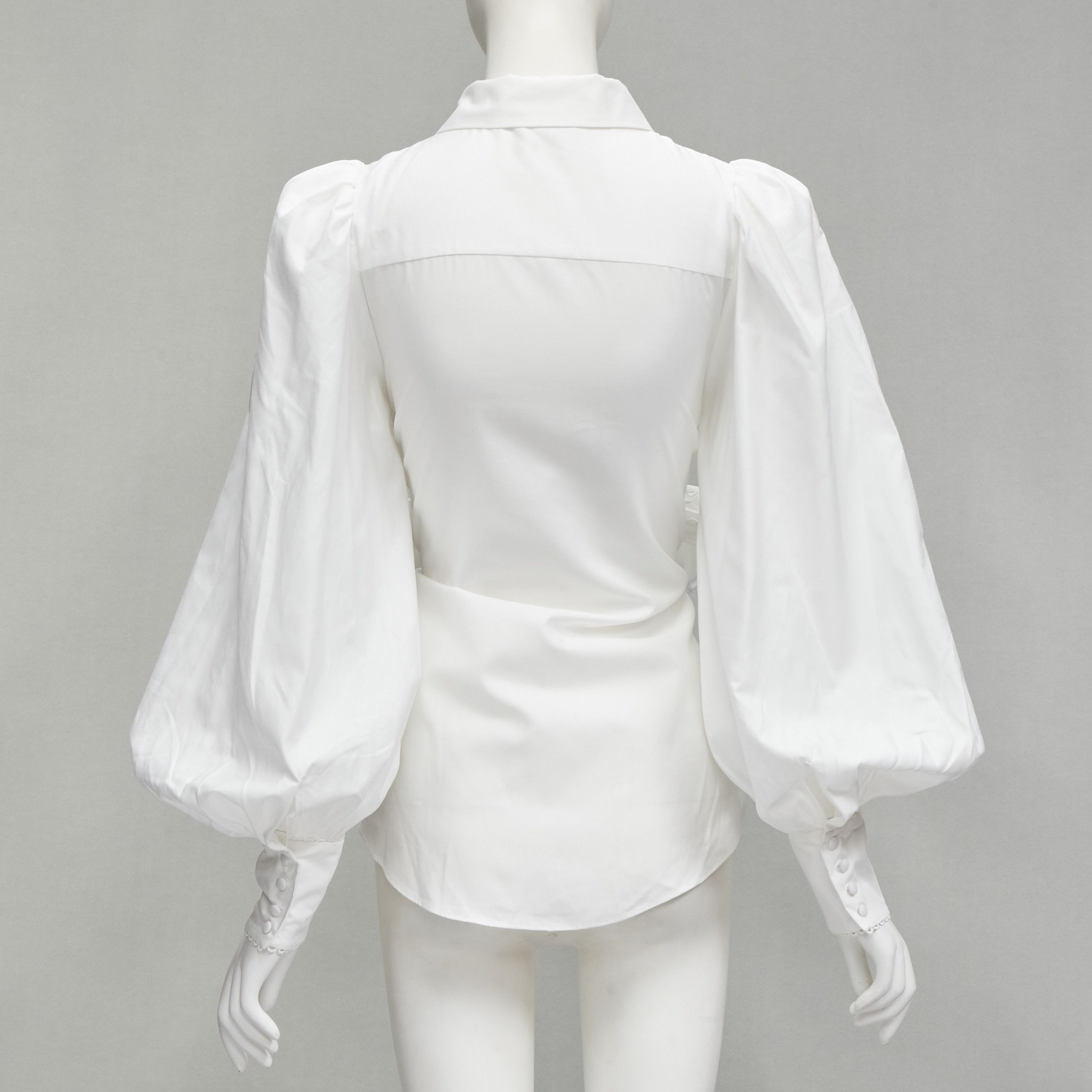 Acler ACLER white cotton eyelet cutout big bow puff sleeve blouse US2 S Size S / US 4 / IT 40 - 5 Thumbnail