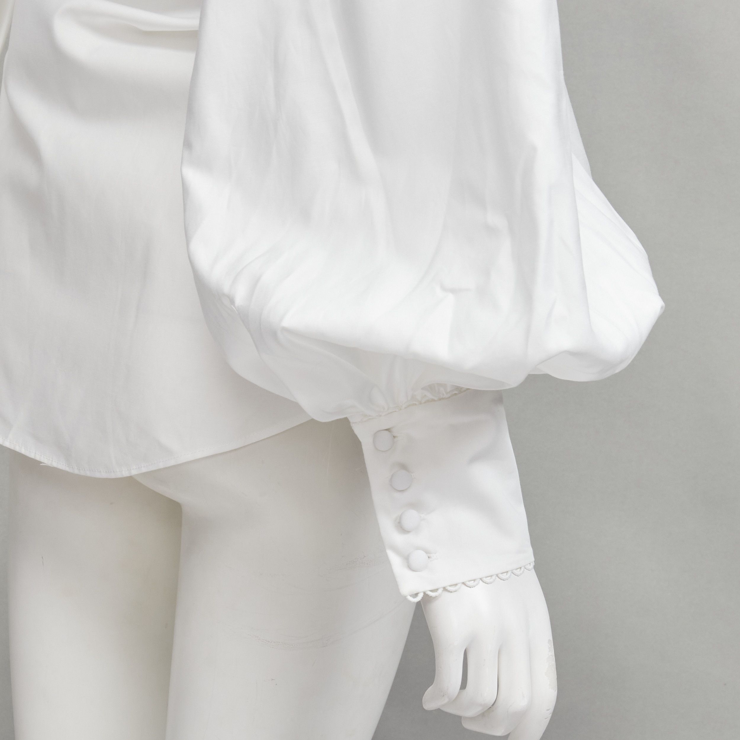 Acler ACLER white cotton eyelet cutout big bow puff sleeve blouse US2 S Size S / US 4 / IT 40 - 8 Thumbnail