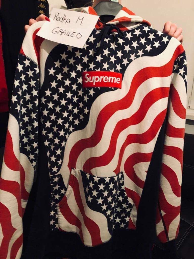 Supreme American Flag Box Logo Hoodie