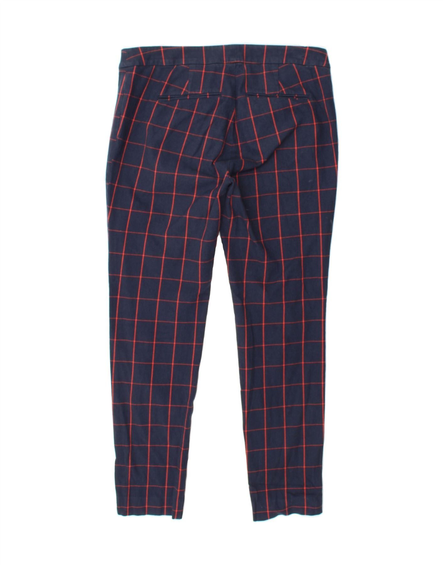 Ralph Lauren Womens Slim Casual Trousers US 2 XS W30 L27 Navy Blue Check Size 24" / US 00 / IT 34 - 2 Thumbnail