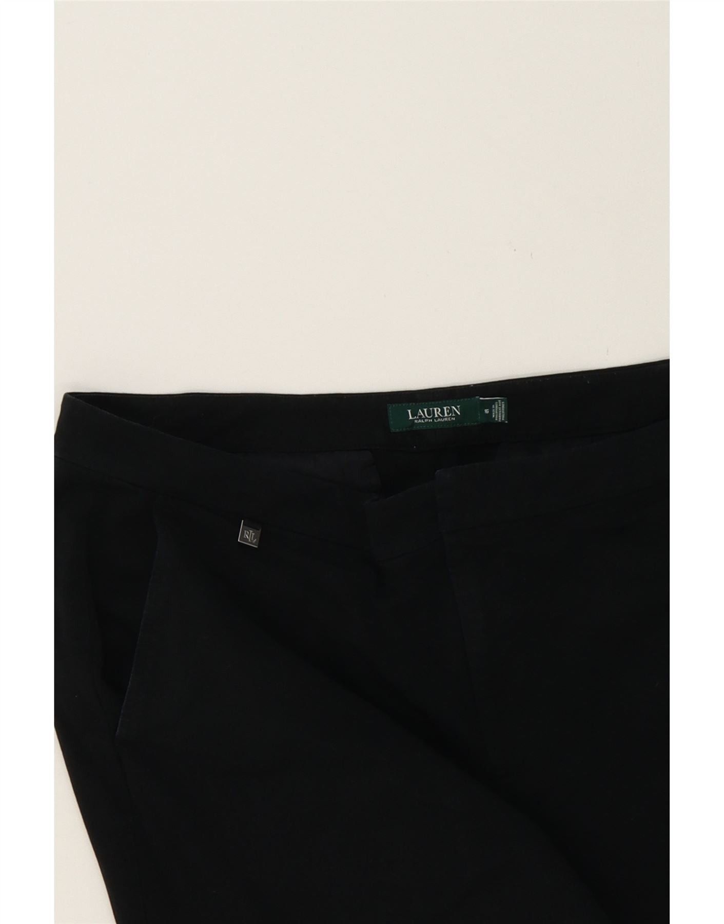 Ralph Lauren Womens Slim Chino Trousers US 16 2XL W38 L25 Black Cotton Size 34" / US 12 / IT 48 - 3 Thumbnail