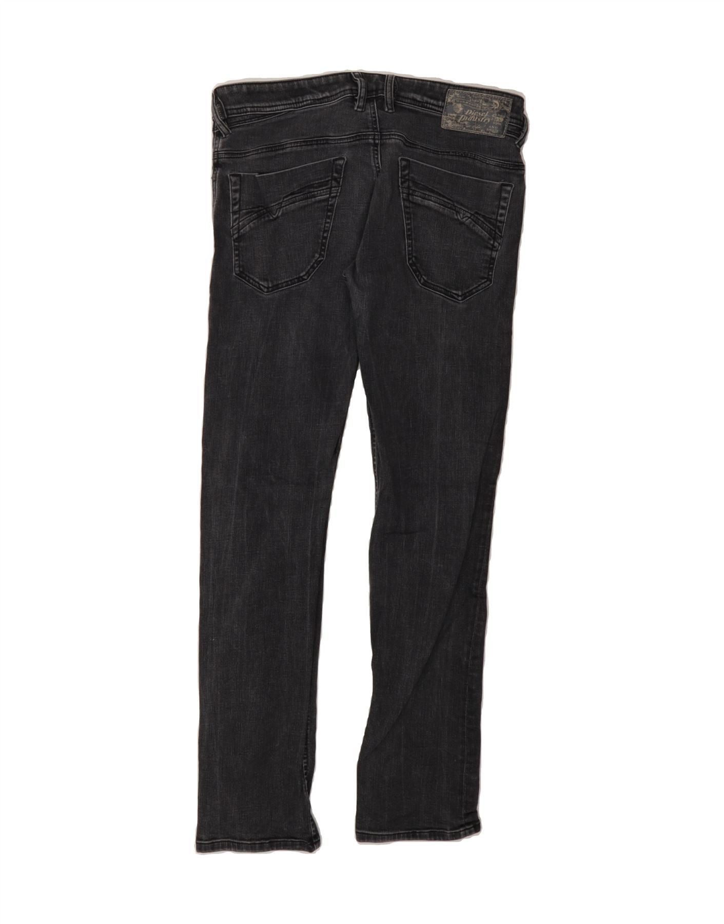 Diesel Womens Iakop Regular Slim Tapered Jeans W32 L32 Grey Cotton Size 24" / US 00 / IT 34 - 2 Thumbnail