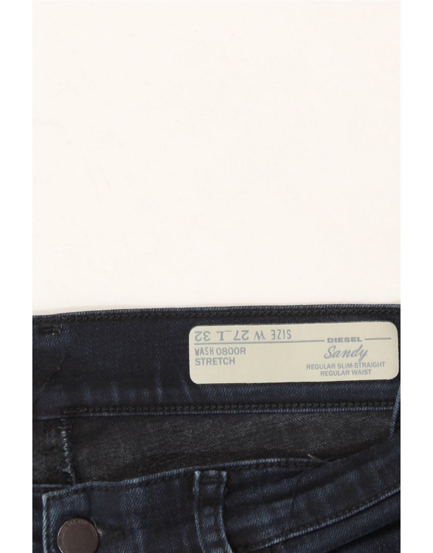 Diesel Womens Sandy Regular Waist Slim Straight Jeans W27 L32 Navy Size 42" / US 20 - 3 Thumbnail