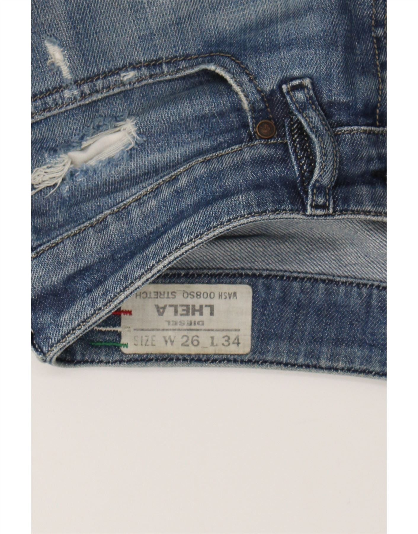 Diesel Womens Lhela Slim Jeans W26 L25 Blue Cotton Size 42" / US 20 - 3 Thumbnail