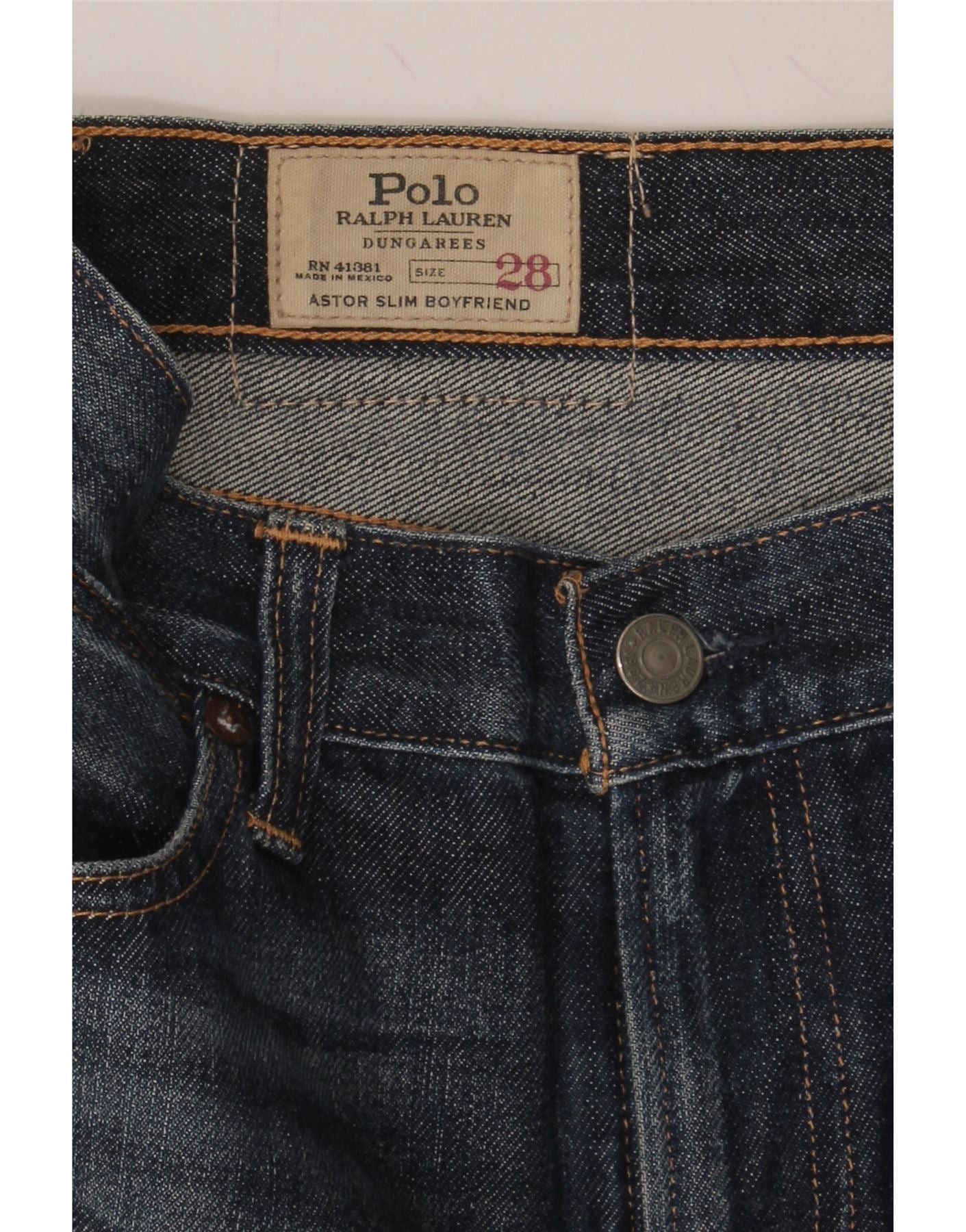 Polo Ralph Lauren Womens Boyfriend Graphic Cropped Jeans W34 L25 Navy Blue Size 42" / US 20 - 3 Thumbnail