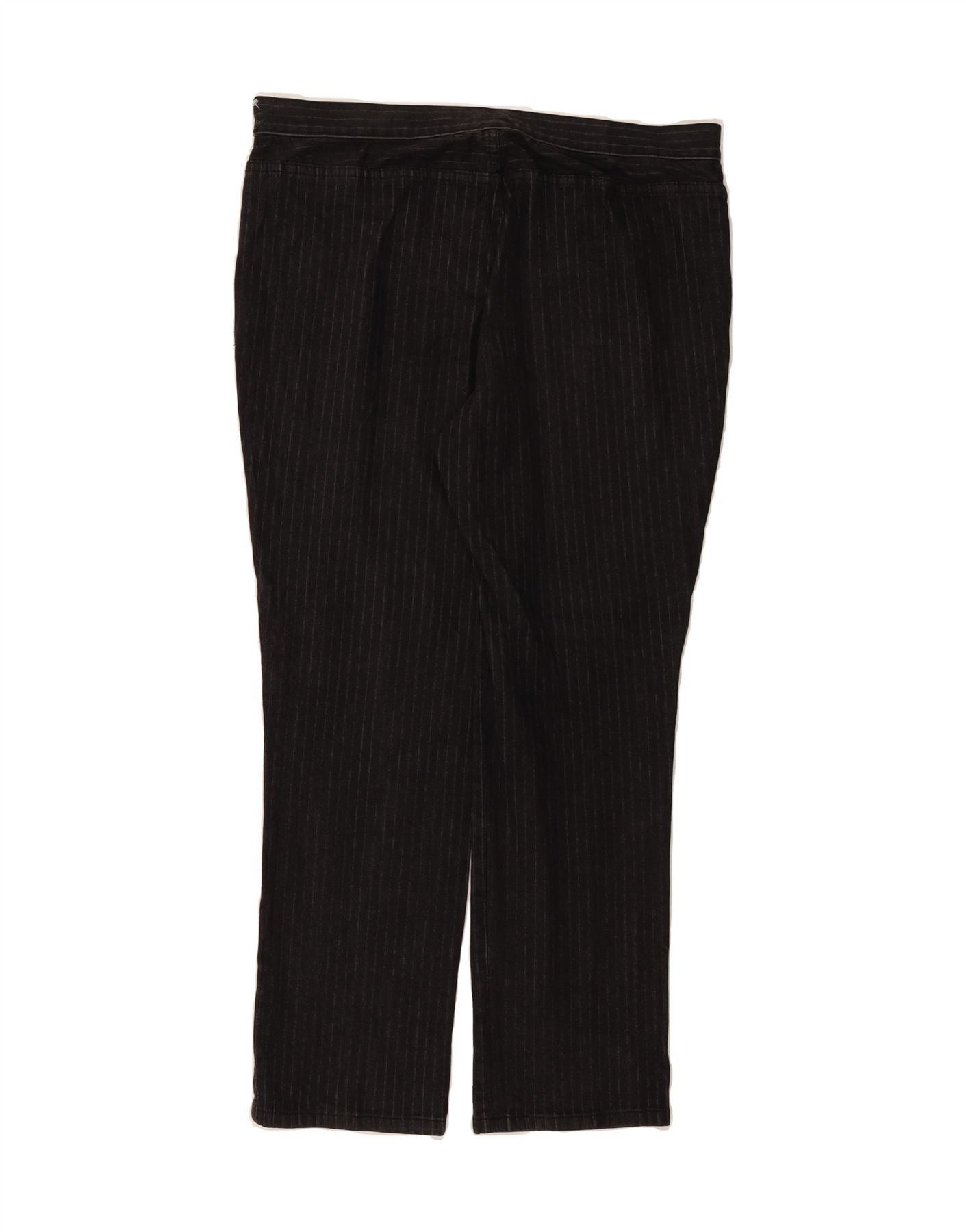 Ralph Lauren Womens Casual Trousers US 14 XL W36 L29 Black Striped Size 32" / US 10 / IT 46 - 2 Thumbnail