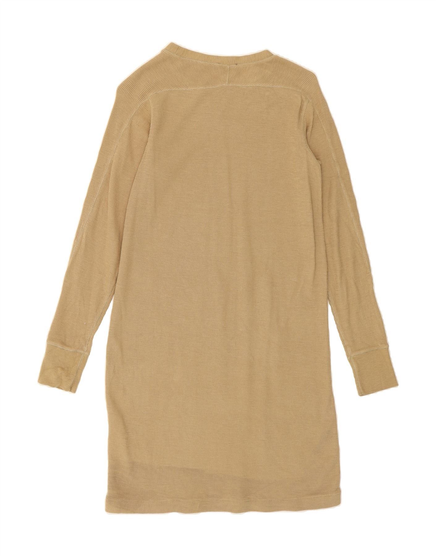 Polo Ralph Lauren Womens Long Sleeve Jumper Dress UK 12 Medium Beige Size M / US 6-8 / IT 42-44 - 2 Thumbnail