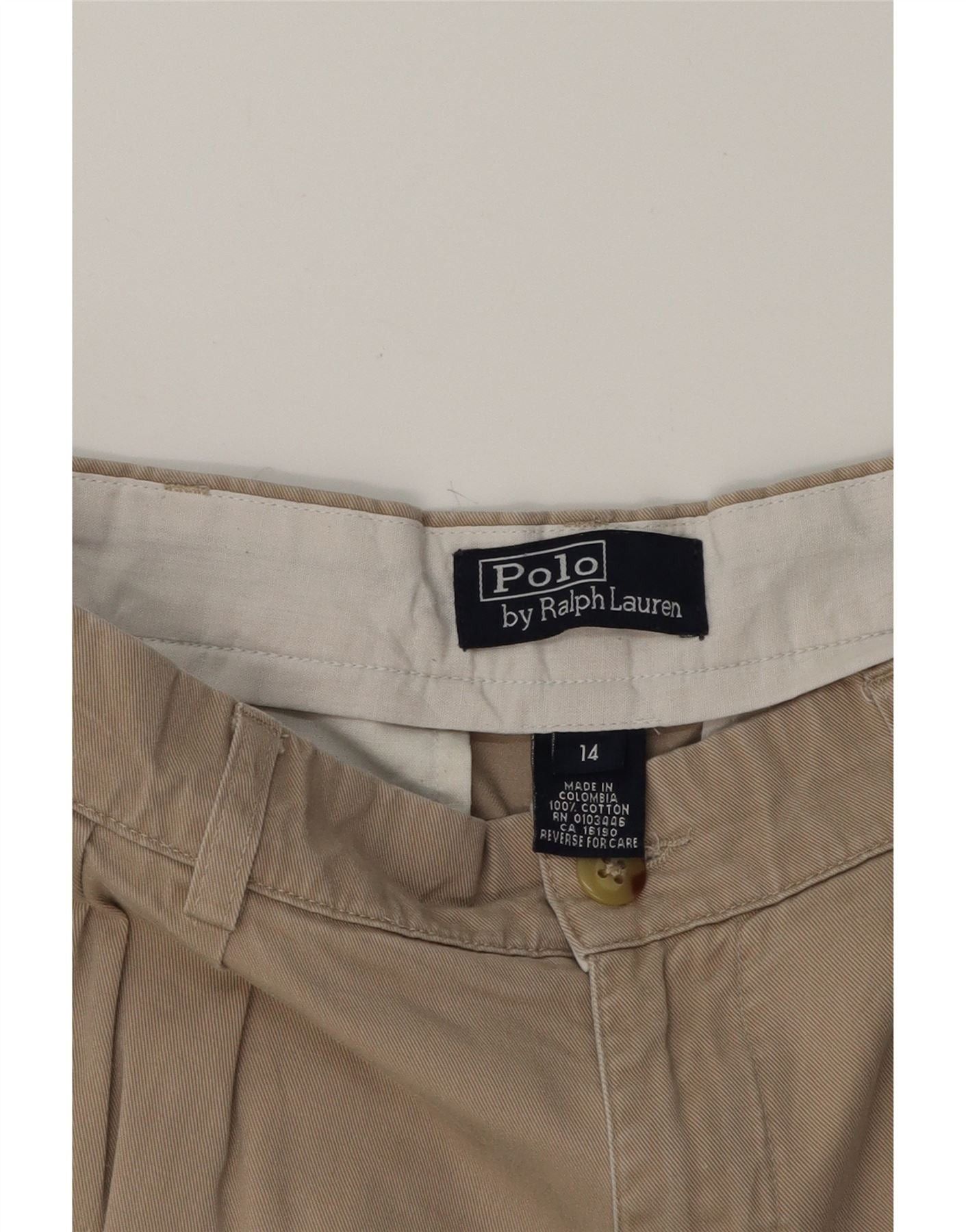 Polo Ralph Lauren Womens High Waist Chino Trousers US 14 XL W28 L27 Beige Size 32" / US 10 / IT 46 - 3 Thumbnail