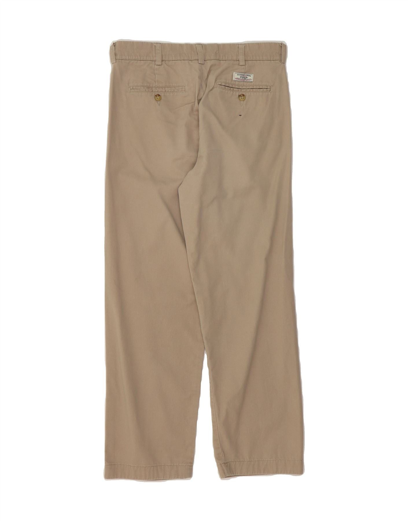 Polo Ralph Lauren Womens High Waist Chino Trousers US 14 XL W28 L27 Beige Size 32" / US 10 / IT 46 - 2 Thumbnail