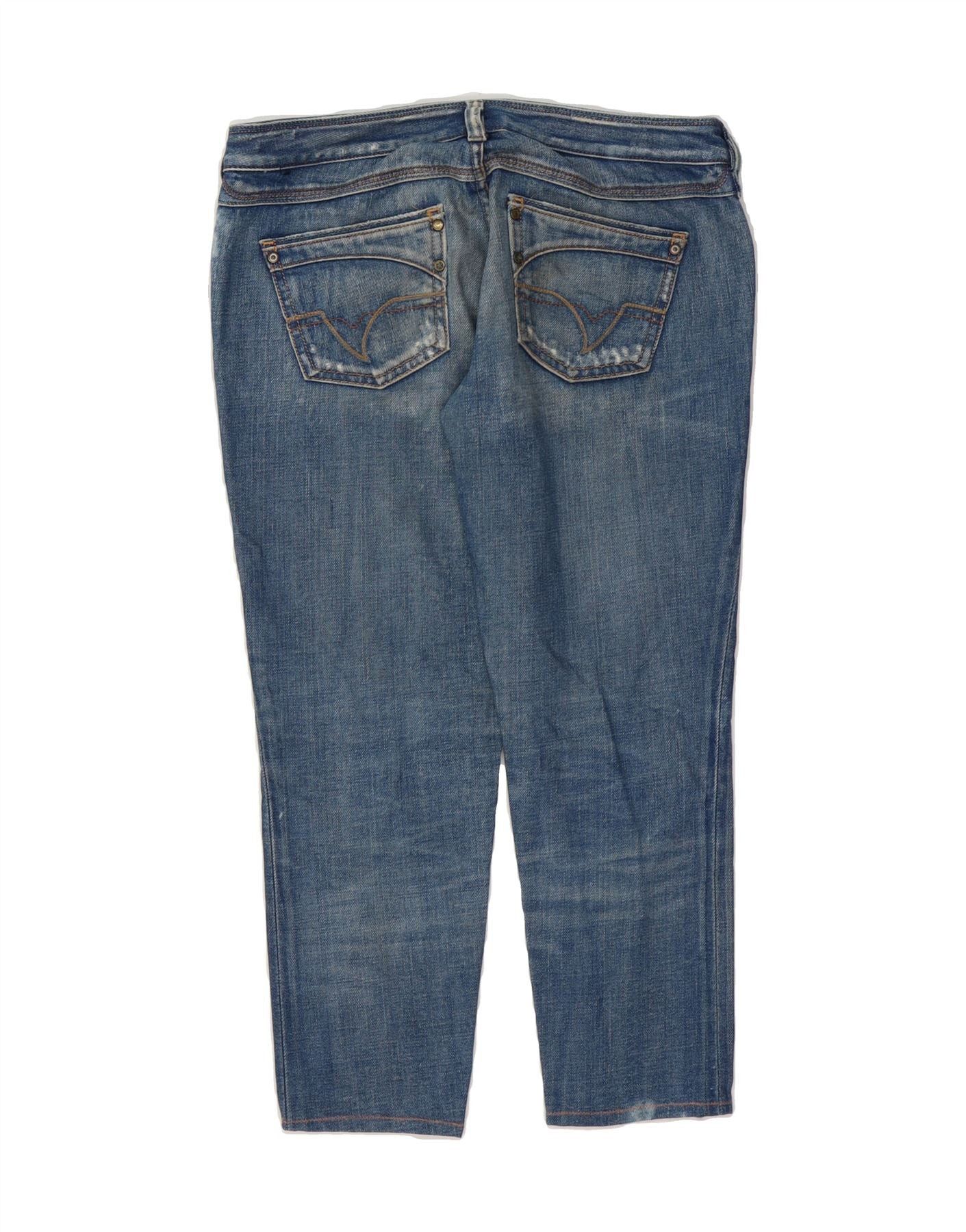 Diesel Womens Cropped Jeans W28 L23 Blue Cotton Size 42" / US 20 - 2 Thumbnail