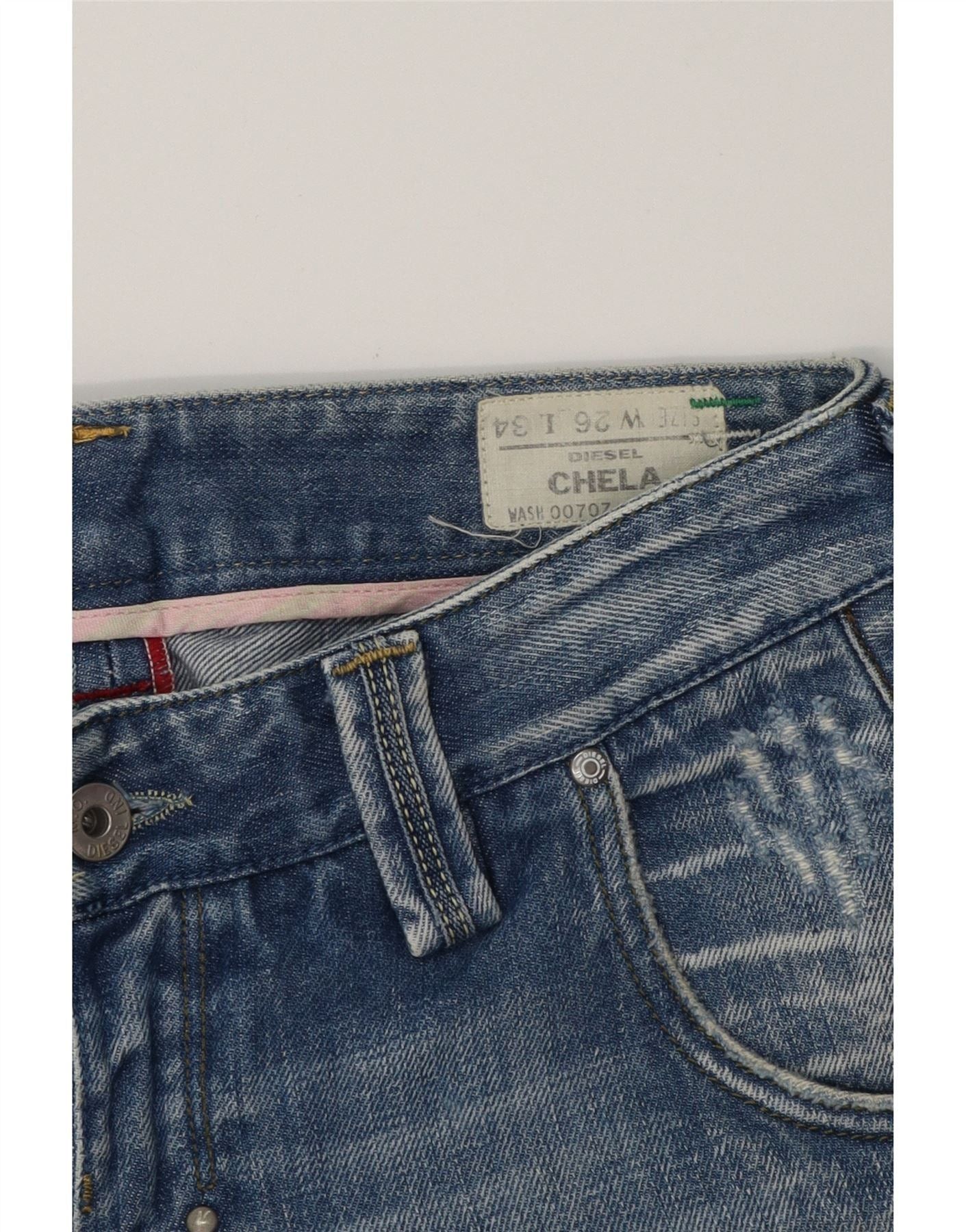 Diesel Womens Chela Slim Jeans W26 L29 Blue Cotton Size 42" / US 20 - 3 Thumbnail
