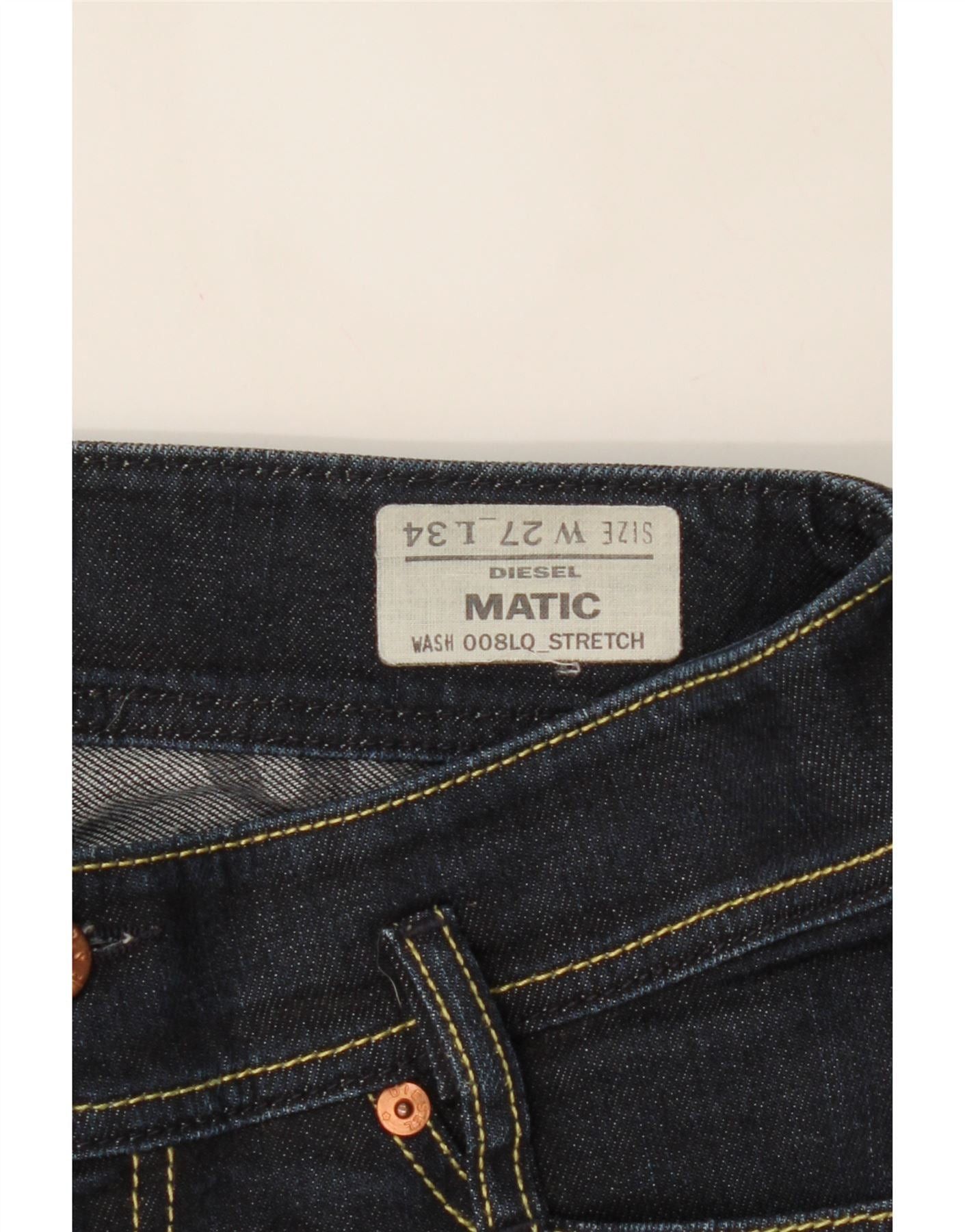 Diesel Womens Matic Slim Jeans W27 L30 Navy Blue Cotton Size 42" / US 20 - 3 Thumbnail