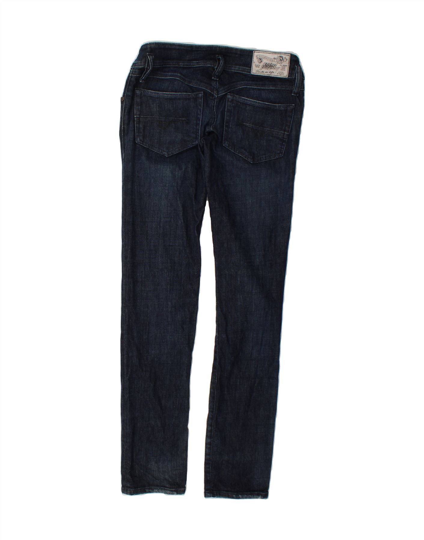 Diesel Womens Matic Low Waist Slim Jeans W27 L32 Navy Blue Cotton Size 42" / US 20 - 2 Thumbnail