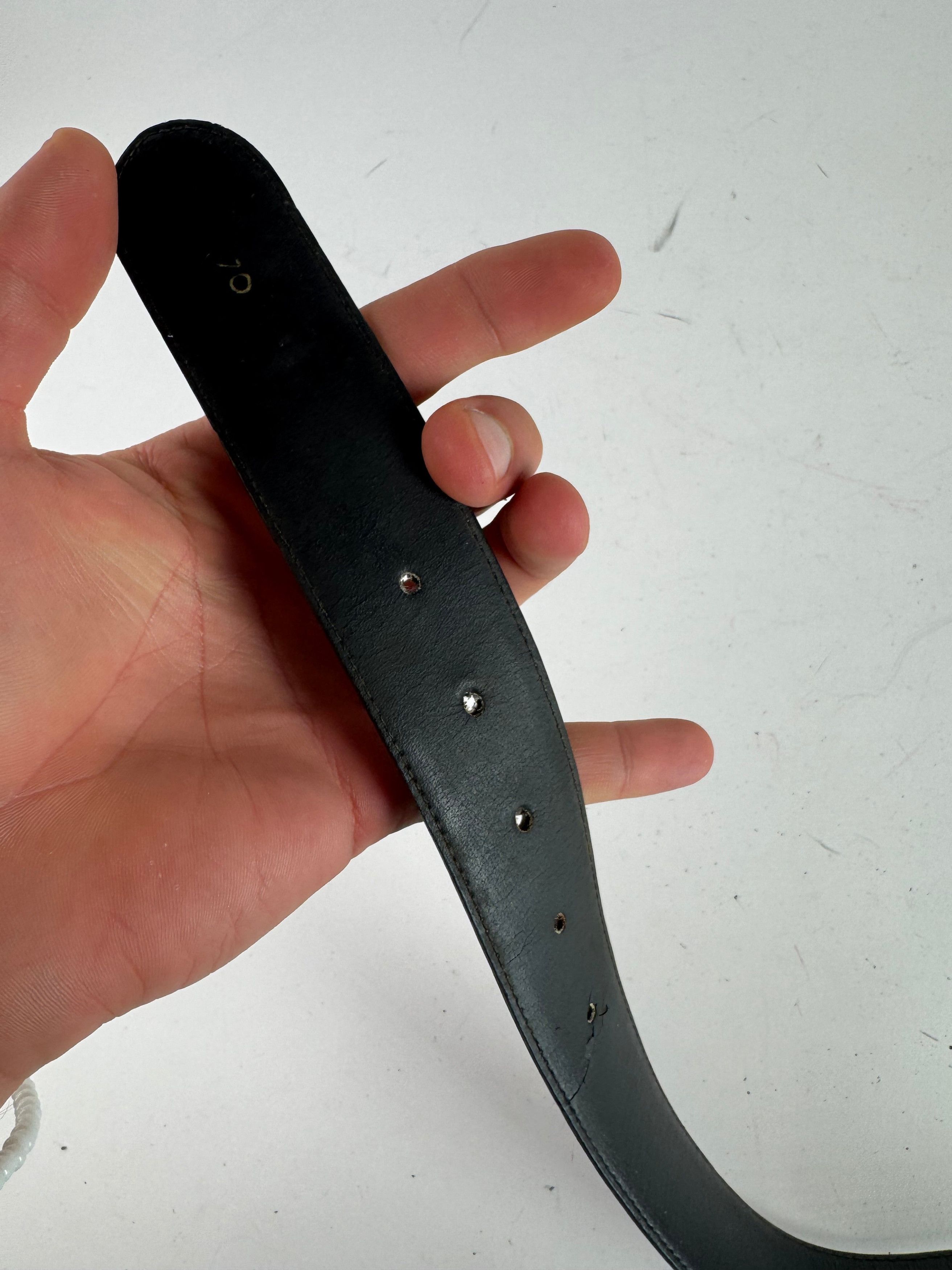 Celine Vintage Carriage Leather Belt Black Size ONE SIZE - 6 Thumbnail