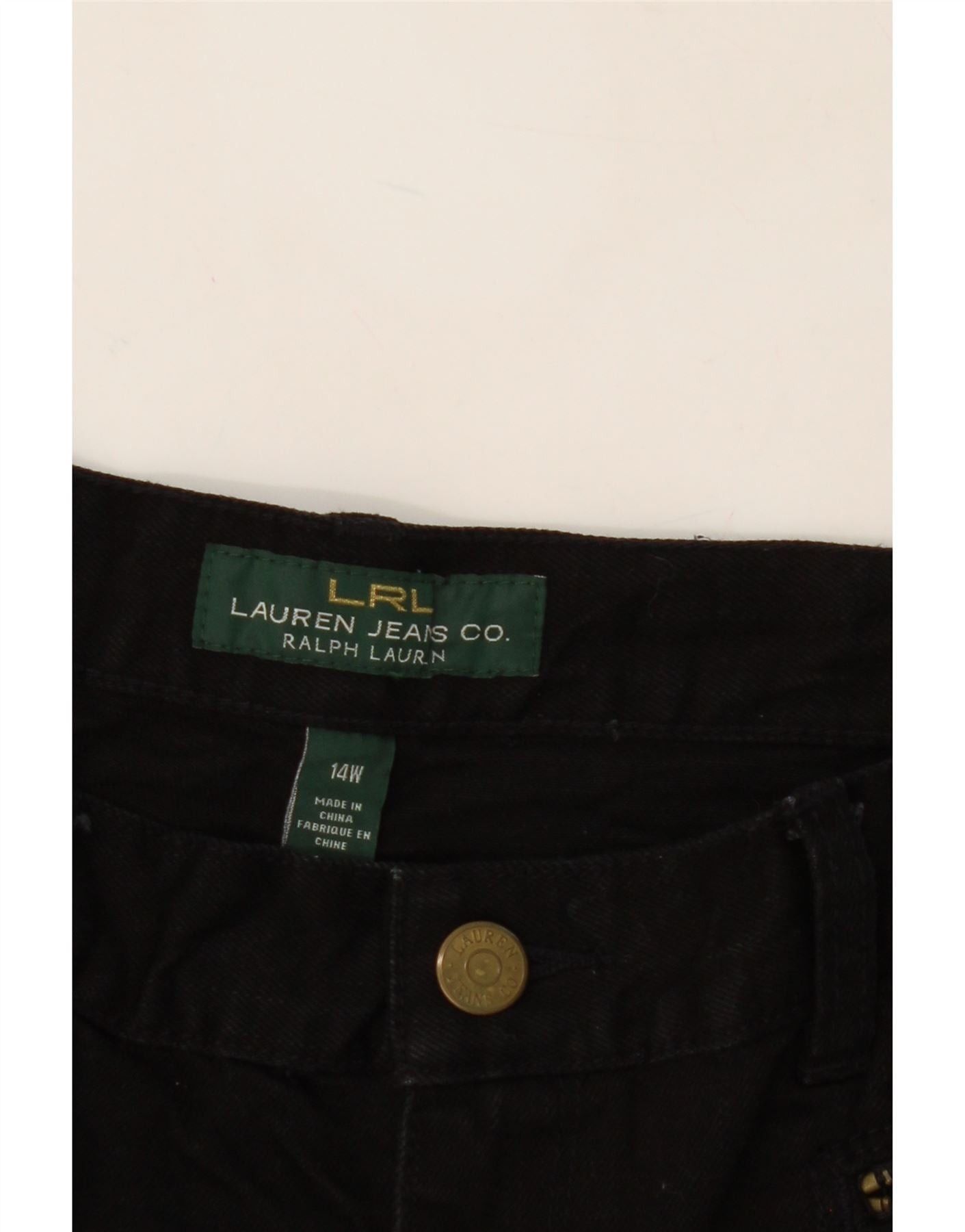 Ralph Lauren Womens Straight Casual Trousers US 14 XL W34 L31 Black Cotto Size 36" / US 14 / IT 50 - 3 Thumbnail