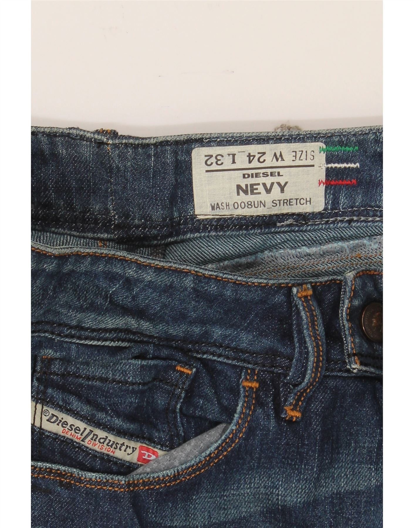 Diesel Womens Nevy Straight Jeans W24 L32 Blue Cotton Size 42" / US 20 - 3 Thumbnail