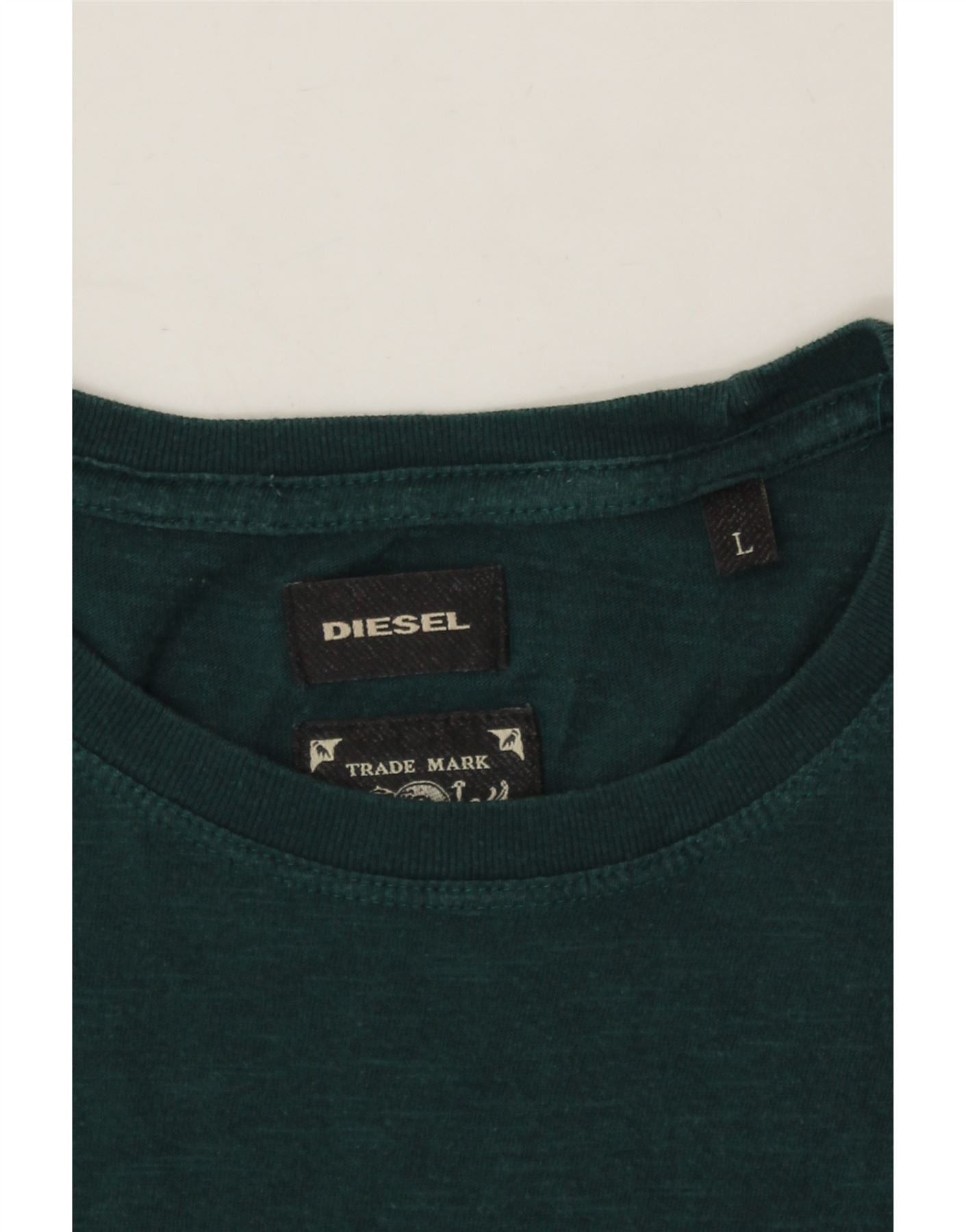 Diesel Mens T-Shirt Top Large Green Flecked Size US L / EU 52-54 / 3 - 3 Thumbnail