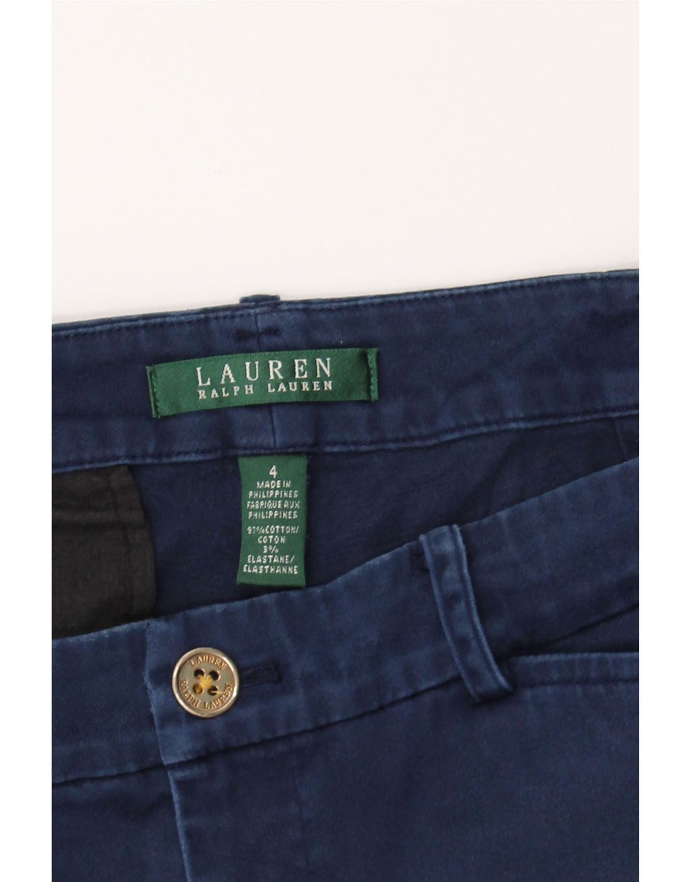 Ralph Lauren Womens Casual Trousers US 4 Small W27 L28 Navy Blue Classic Size 25" / US 0 / IT 36 - 3 Thumbnail