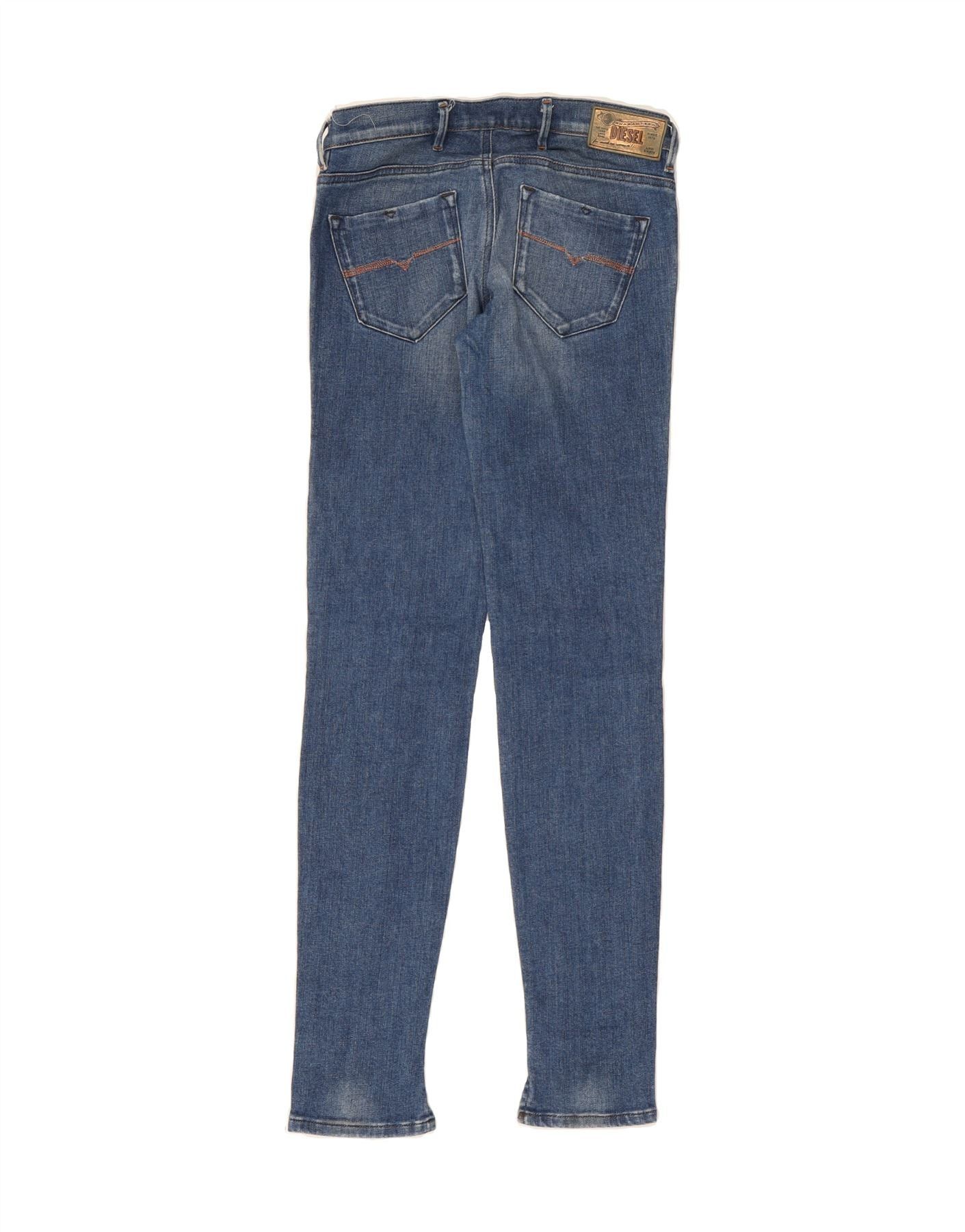 Diesel Womens Litzee Low Waist Slim Skinny Jeans W25 L34 Blue Cotto Size 42" / US 20 - 2 Thumbnail