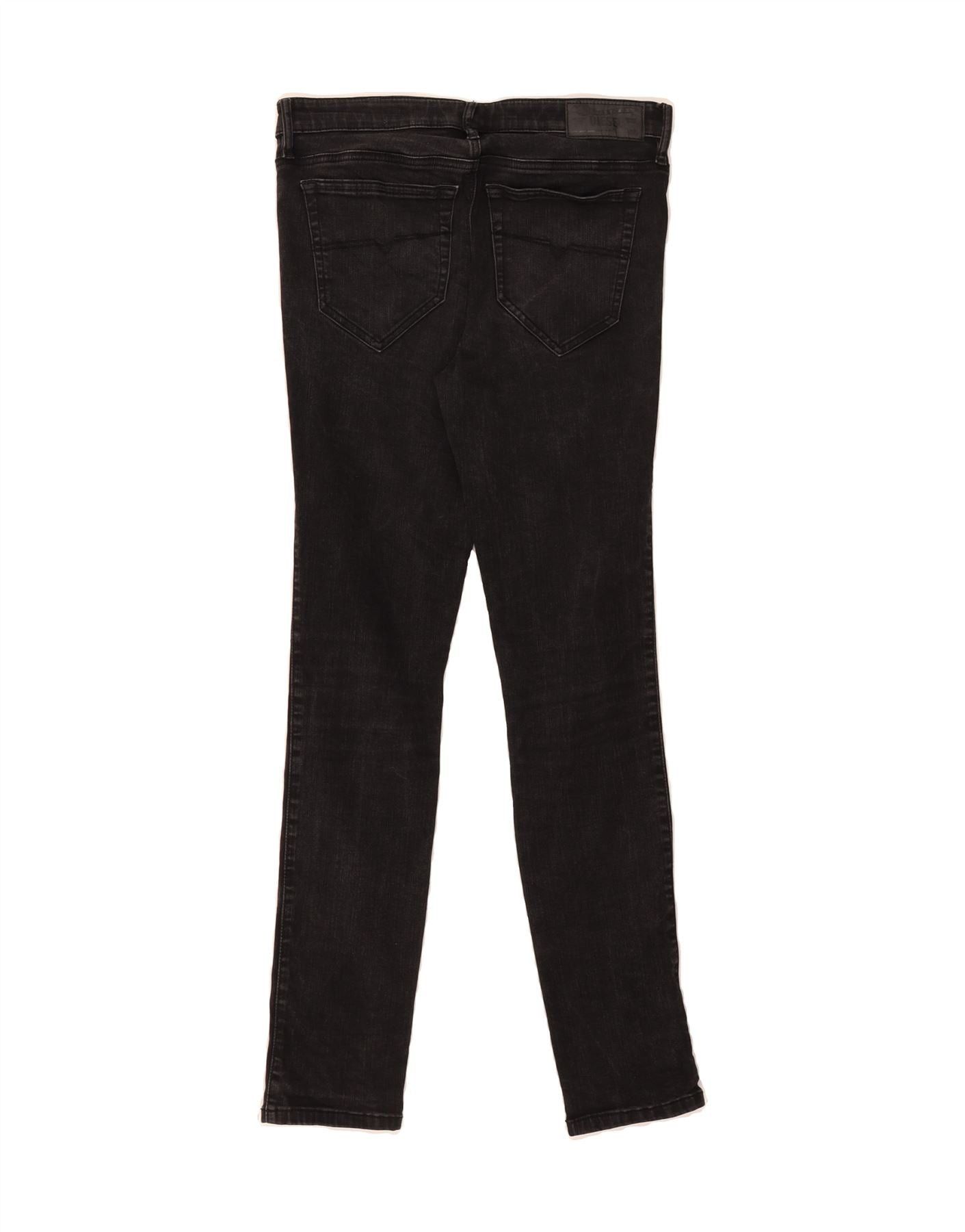 Diesel Womens Skinzee Super Skinny Jeans W31 L30 Black Cotton Size 42" / US 20 - 2 Thumbnail