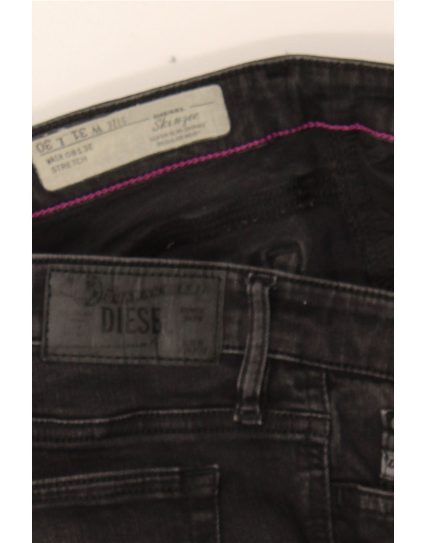 Diesel Womens Skinzee Super Skinny Jeans W31 L30 Black Cotton Size 42" / US 20 - 3 Thumbnail