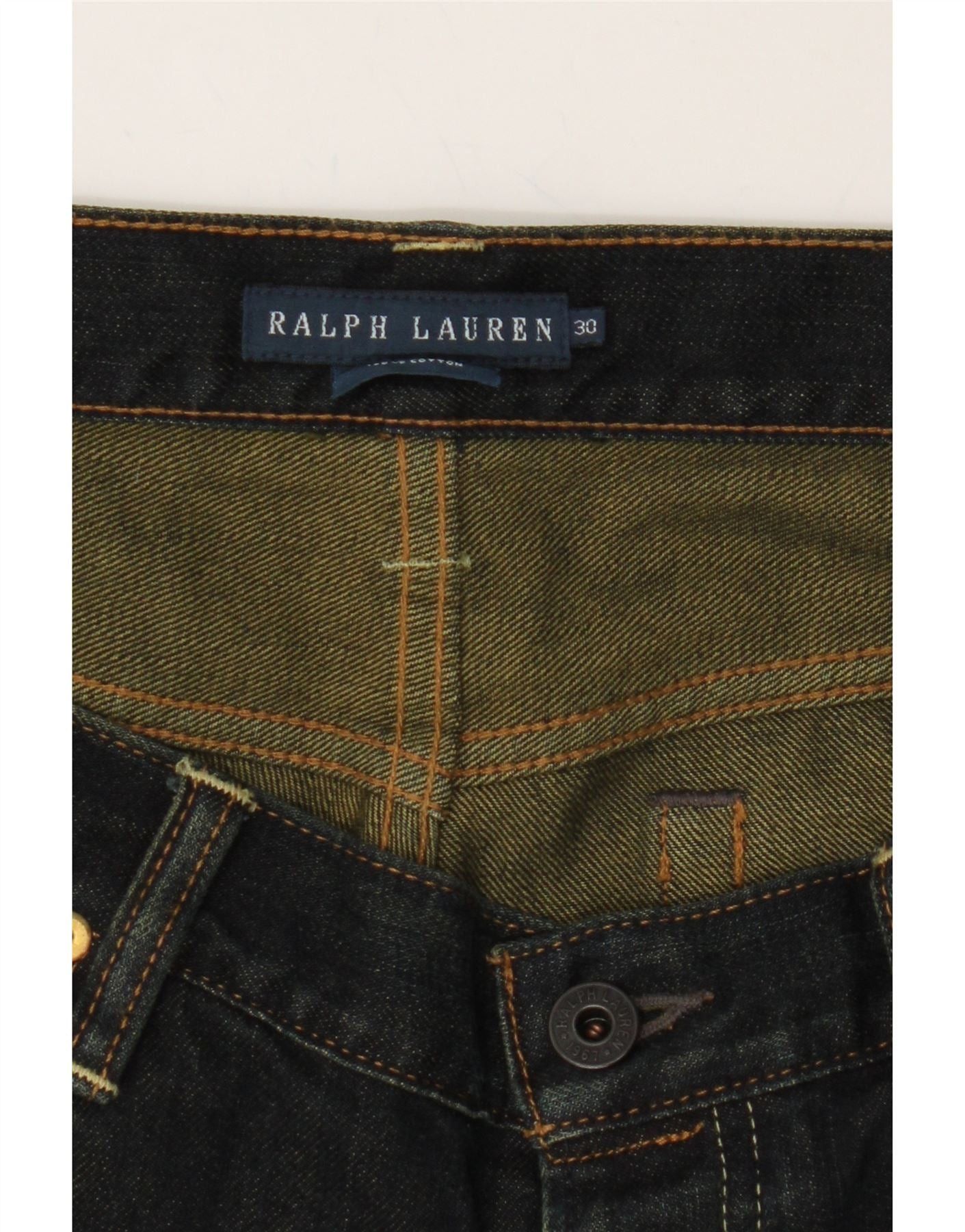 Ralph Lauren Womens Slim Jeans W30 L28 Navy Blue Cotton Size 42" / US 20 - 3 Thumbnail