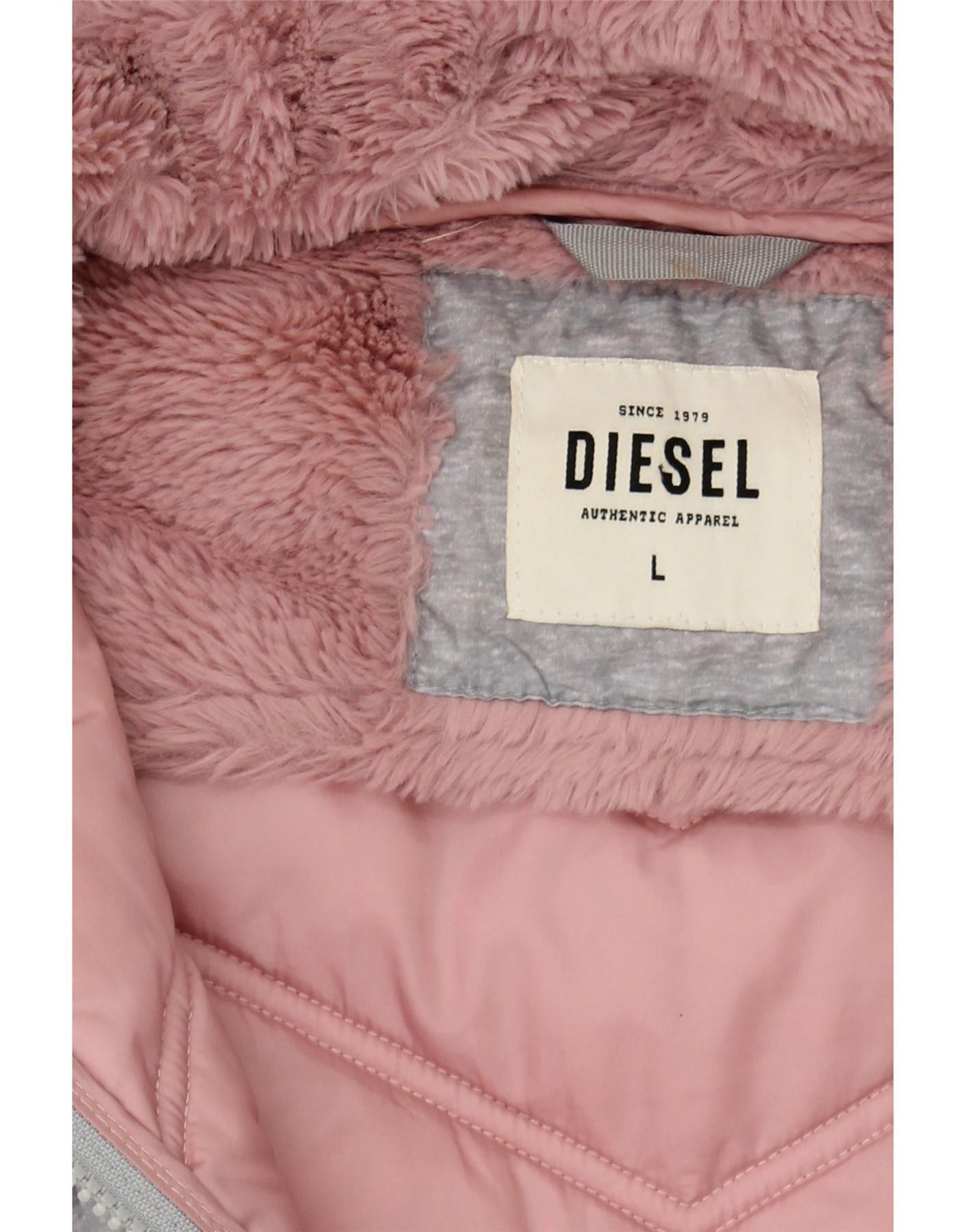 Diesel Womens Hooded Padded Jacket UK 14 Large Grey Polyester Size L / US 10 / IT 46 - 5 Thumbnail