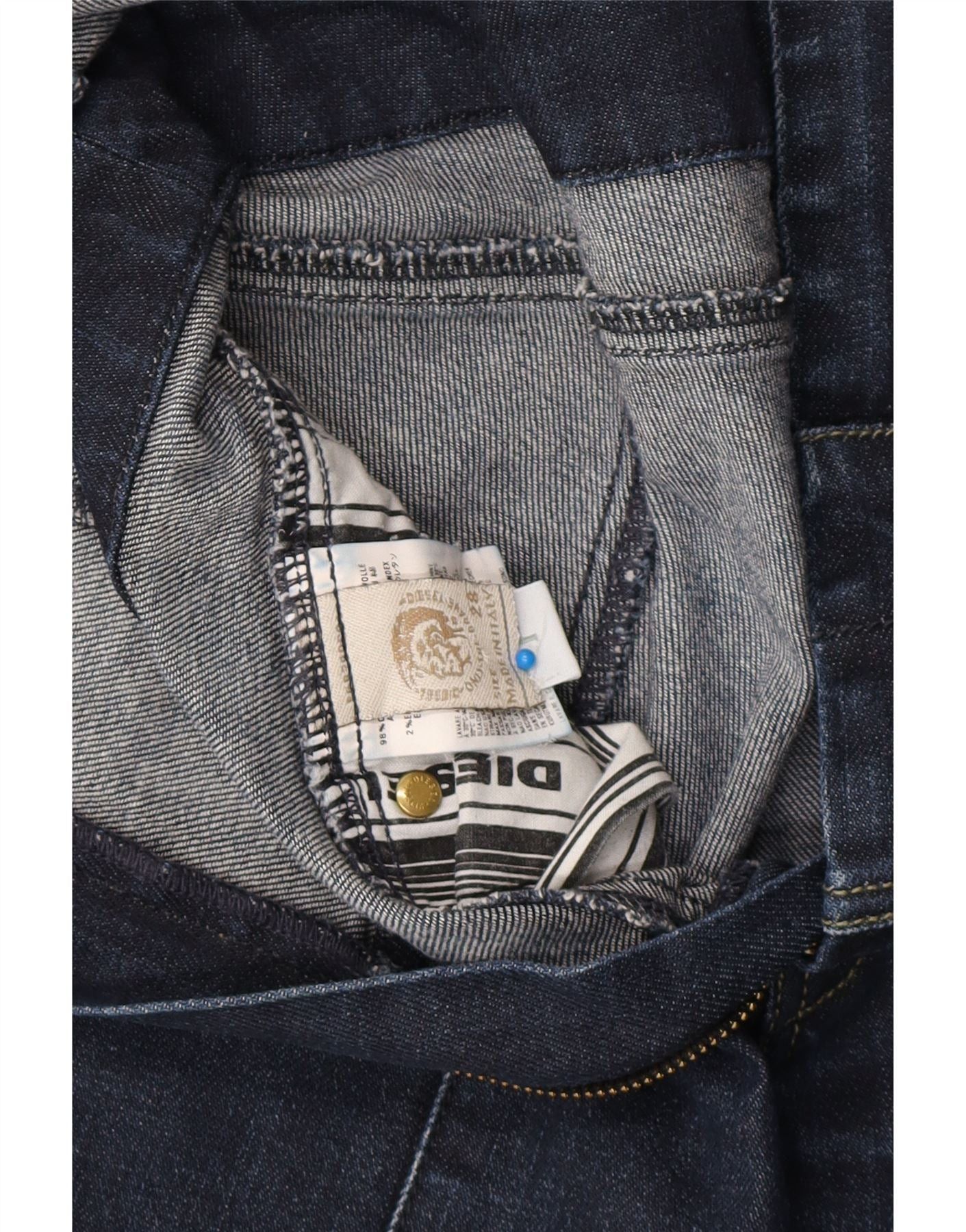 Diesel Womens High Waist Skinny Jeans W28 L30 Navy Blue Cotton Size 42" / US 20 - 3 Thumbnail