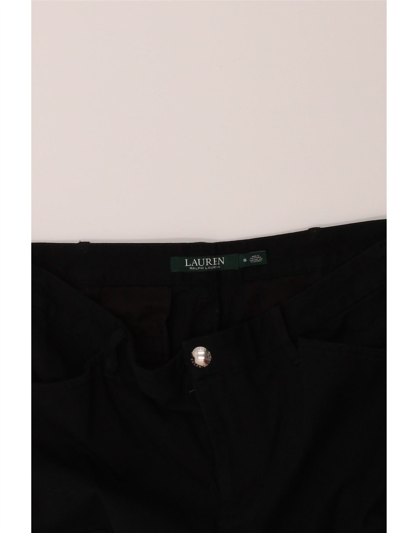 Ralph Lauren Womens Slim Cargo Trousers US 8 Medium W32 L26 Black Cotton Size 27" / US 4 / IT 40 - 3 Thumbnail