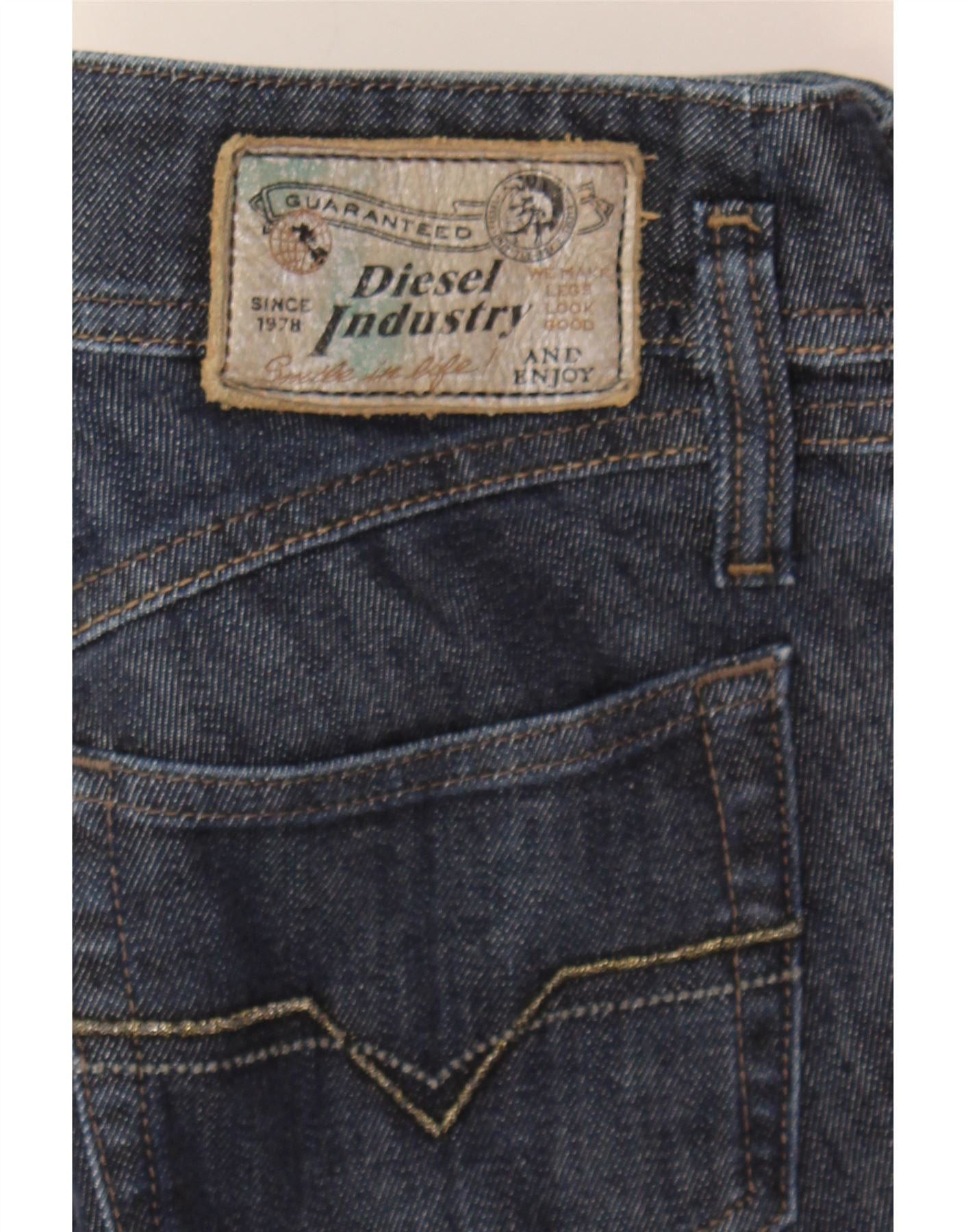 Diesel Womens Matic Slim Jeans W24 L30 Navy Blue Cotton Size 42" / US 20 - 4 Thumbnail