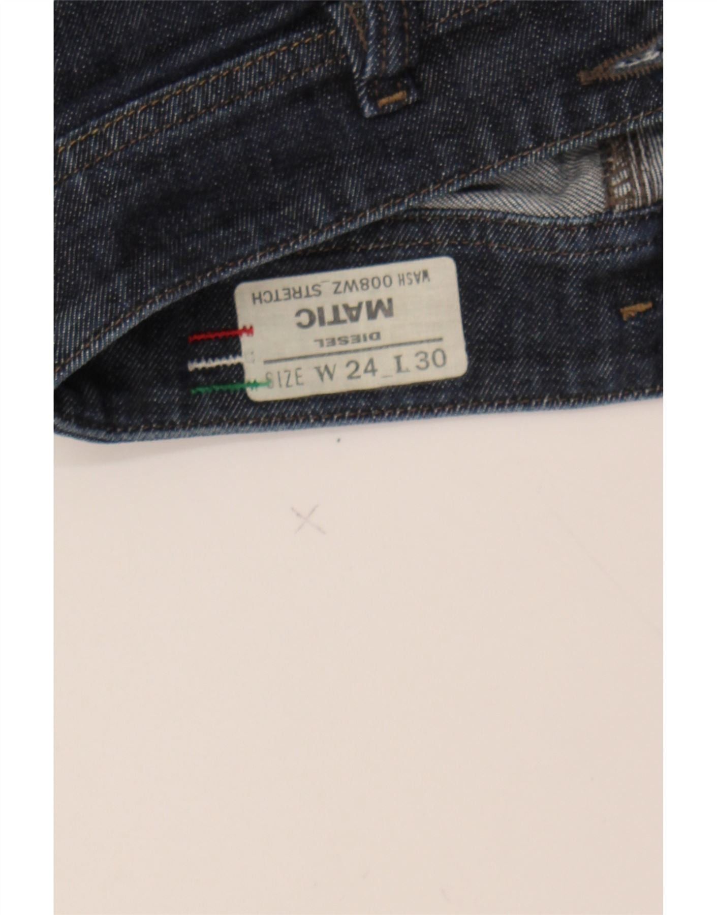 Diesel Womens Matic Slim Jeans W24 L30 Navy Blue Cotton Size 42" / US 20 - 3 Thumbnail