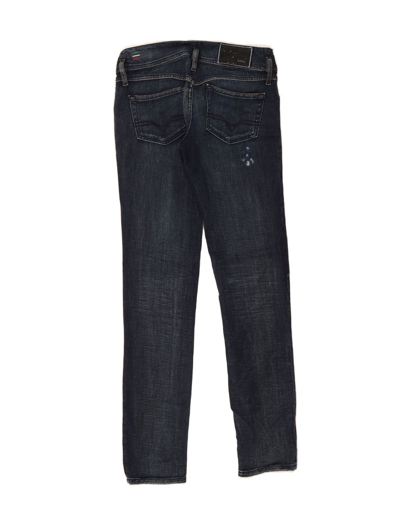 Diesel Womens Matic Distressed Slim Jeans W29 L32 Navy Blue Cotton Size 42" / US 20 - 2 Thumbnail