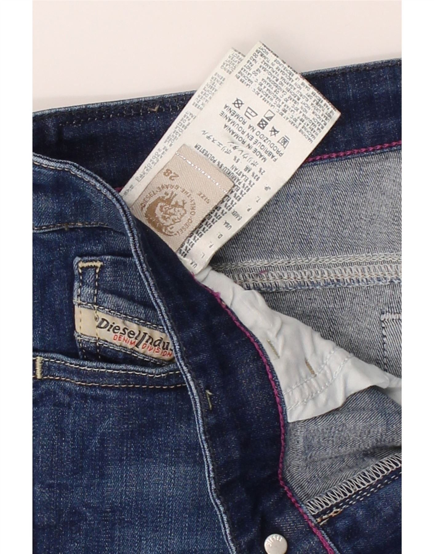 Diesel Womens Skinny Jeans W28 L32 Navy Blue Cotton Size 42" / US 20 - 4 Thumbnail