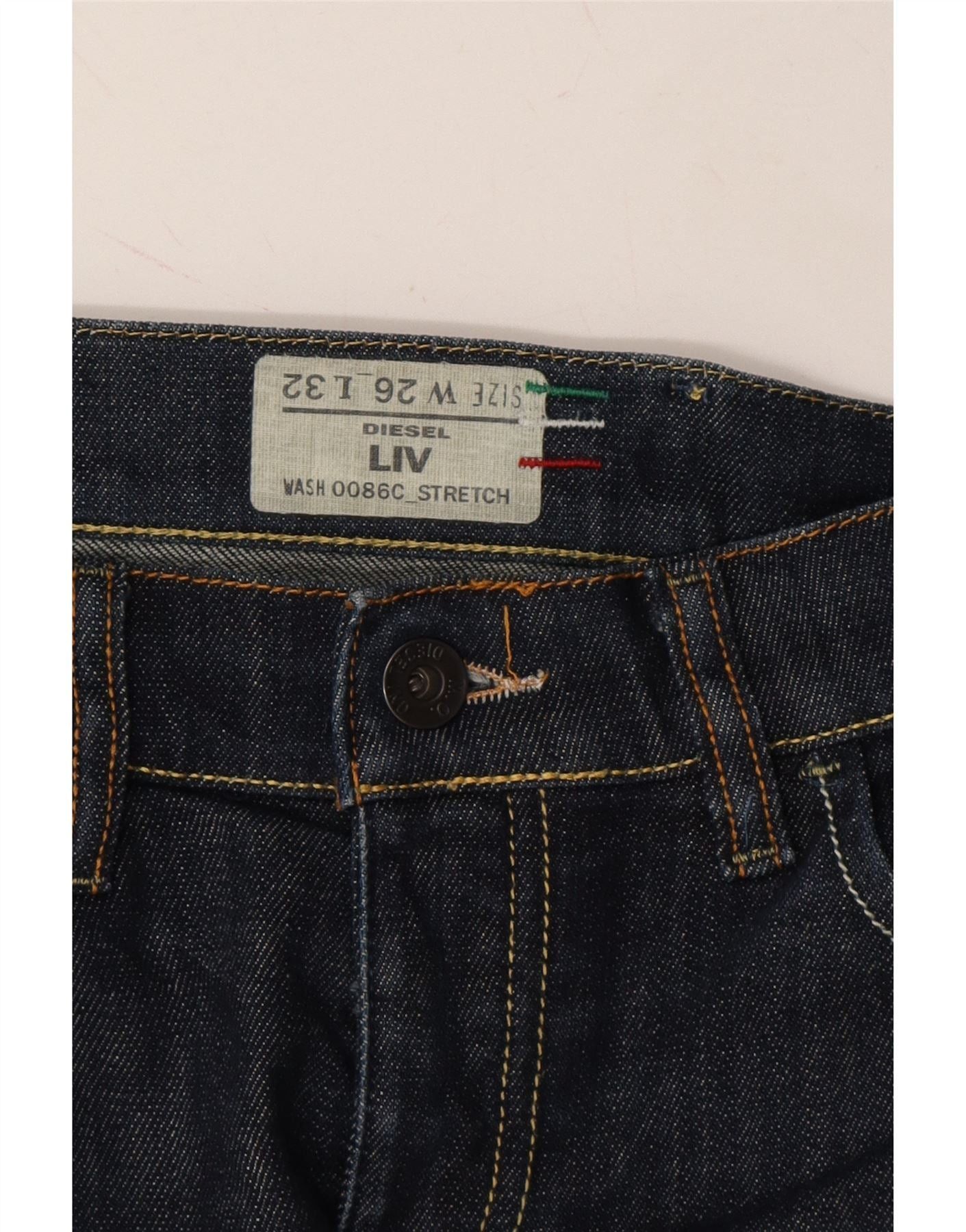 Diesel Womens Liv Slim Jeans W26 L29 Navy Blue Size 42" / US 20 - 3 Thumbnail