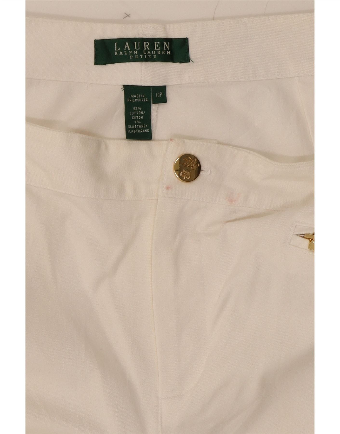 Ralph Lauren Womens Petite Casual Trousers US 10 Large W32 L27 White Size 28" / US 6 / IT 42 - 4 Thumbnail
