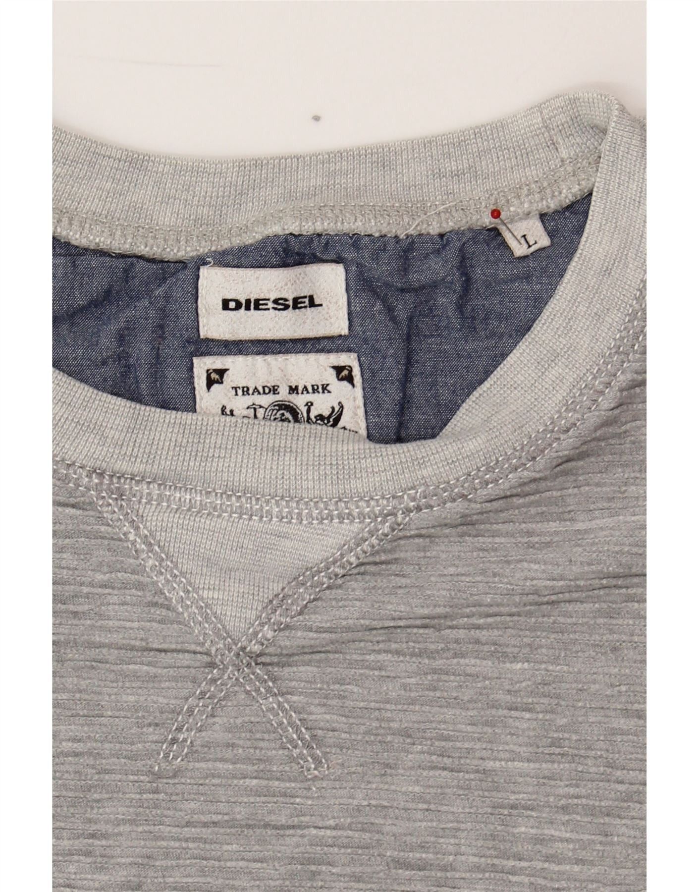 Diesel Mens Sweatshirt Jumper Large Grey Cotton Size US L / EU 52-54 / 3 - 3 Thumbnail